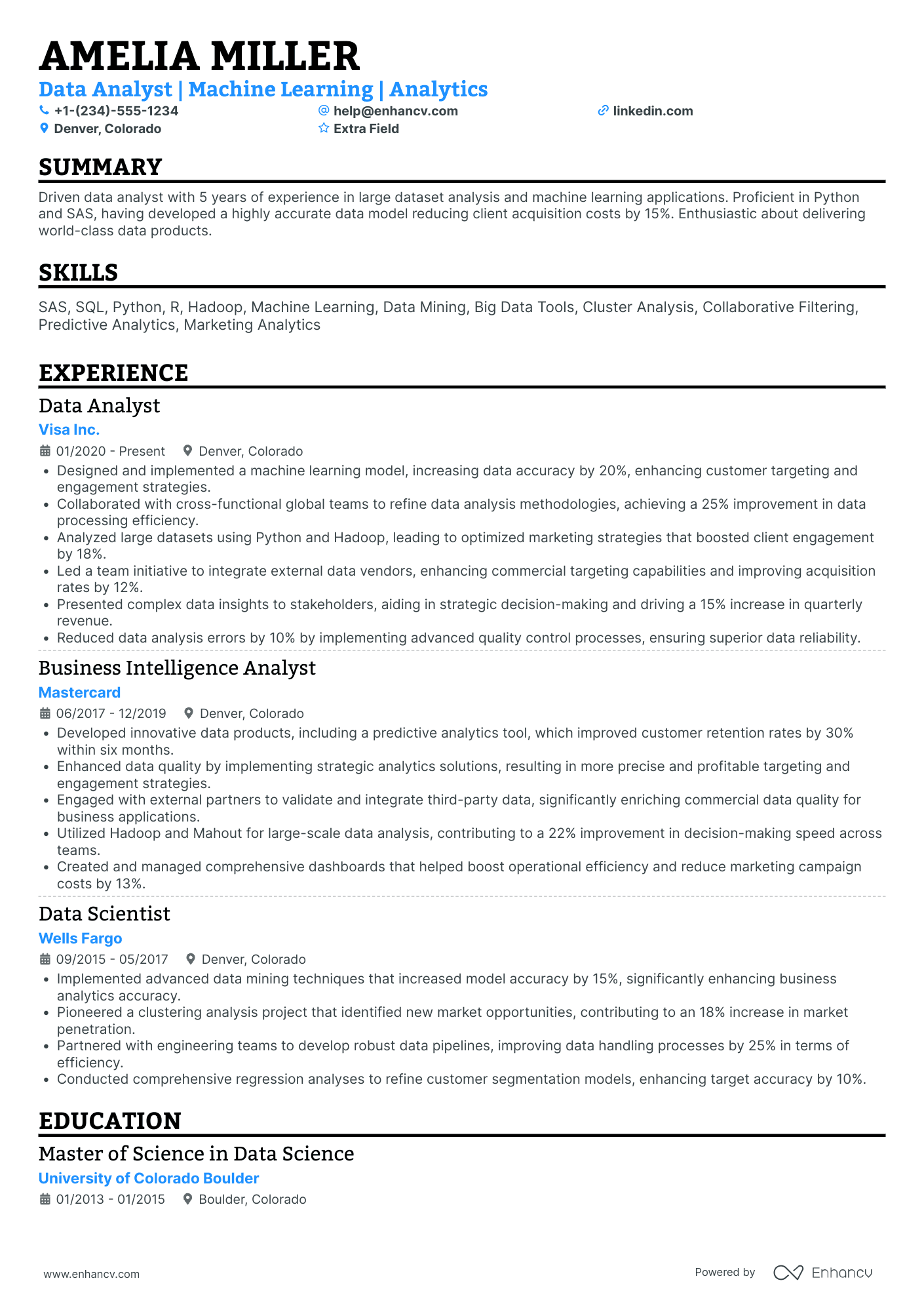 Data Analyst   Recent Graduate Resume Example