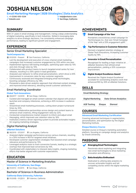 Field Marketing Manager Resume Example