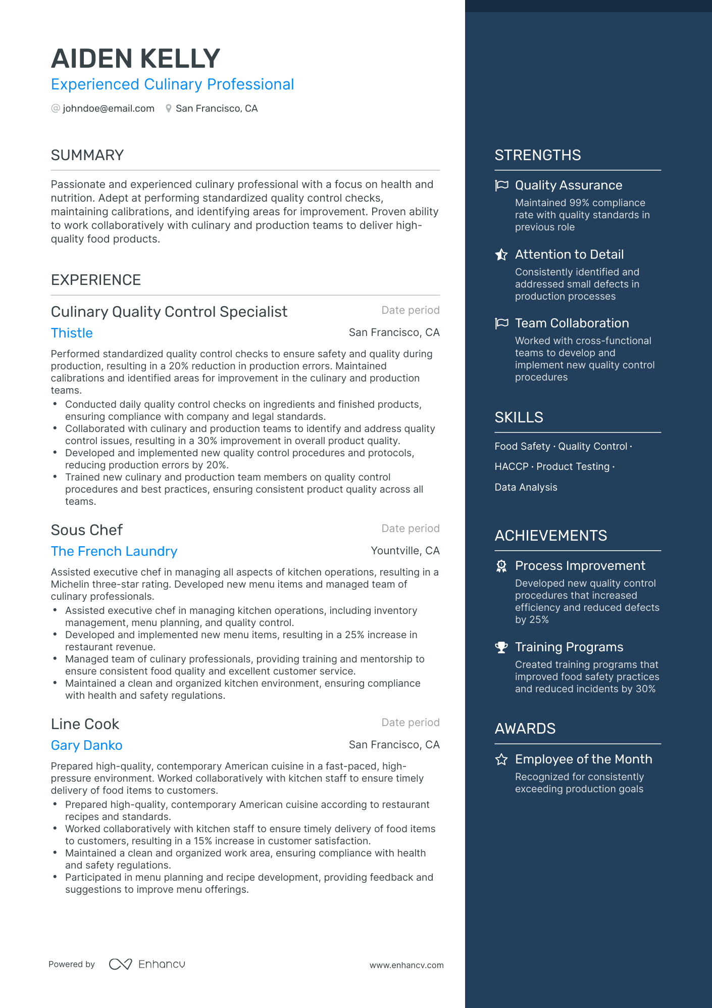 8 Chef Resume Examples & Guide for 2023