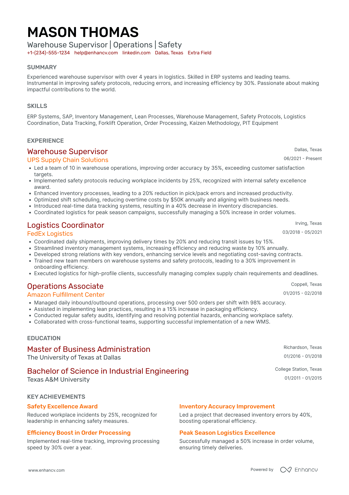 Lead Material Handler Resume Example