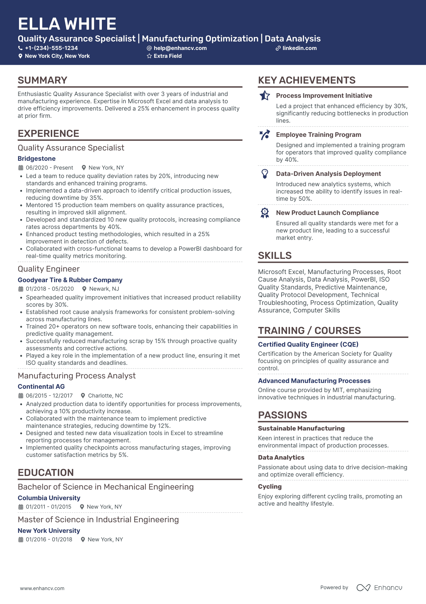 Entry Level Quality Assurance Specialist Resume Example