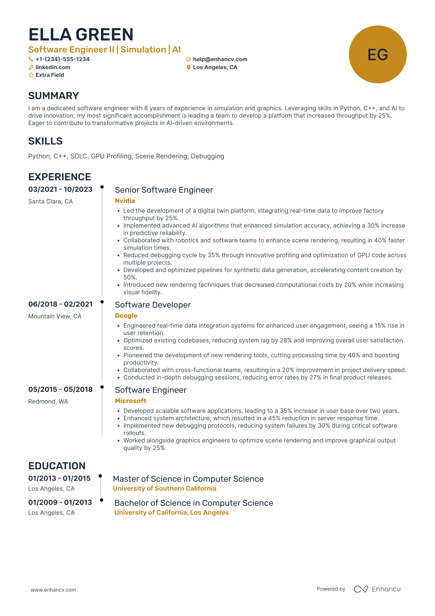 Spotify Software Engineer Resume Example