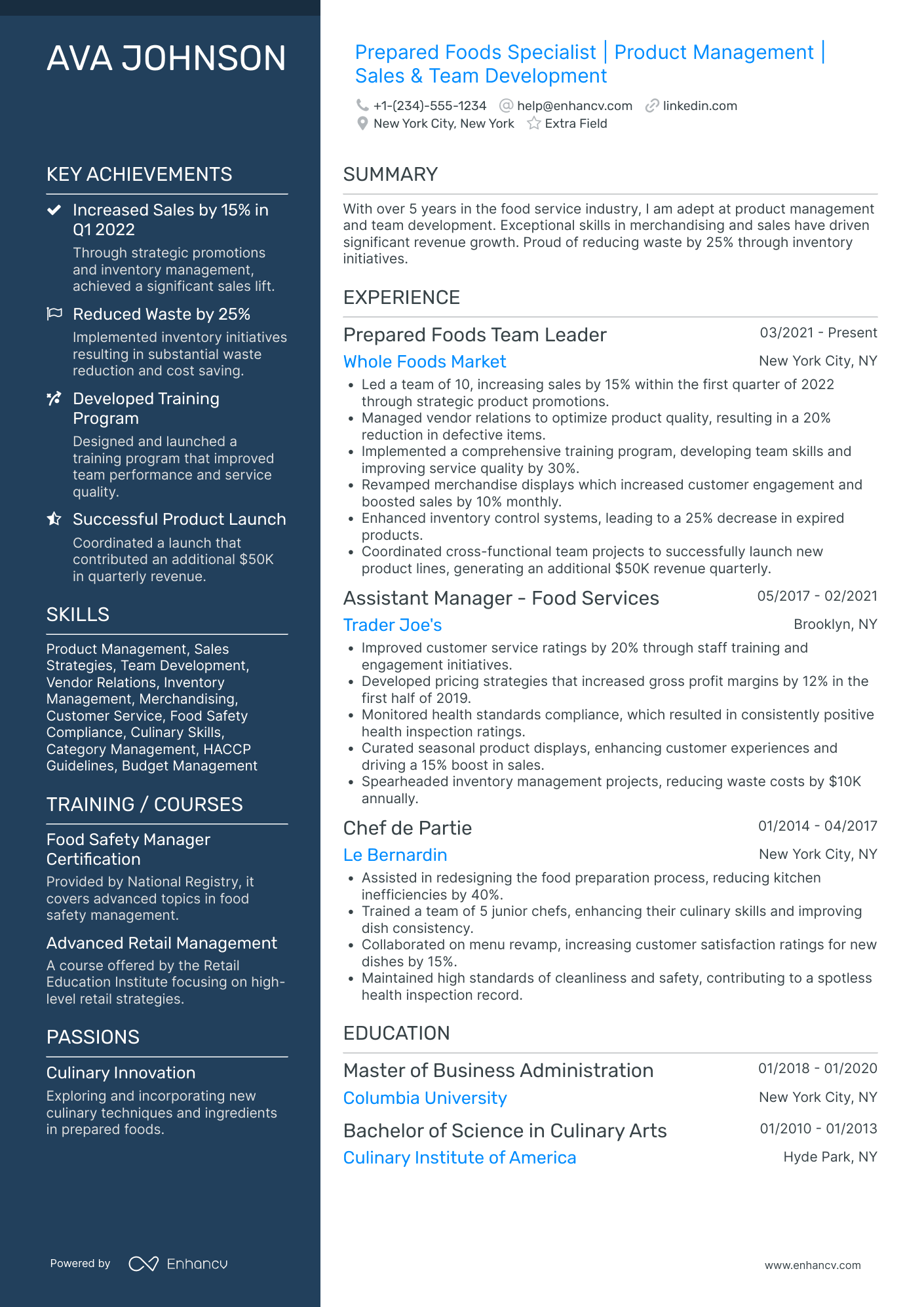 Fast Food Team Leader Resume Example