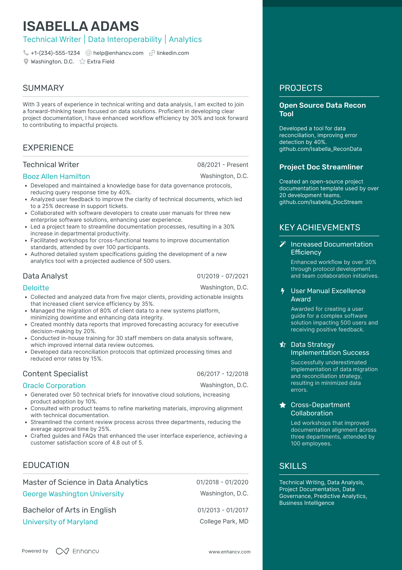 Technical Writing Intern Resume Example