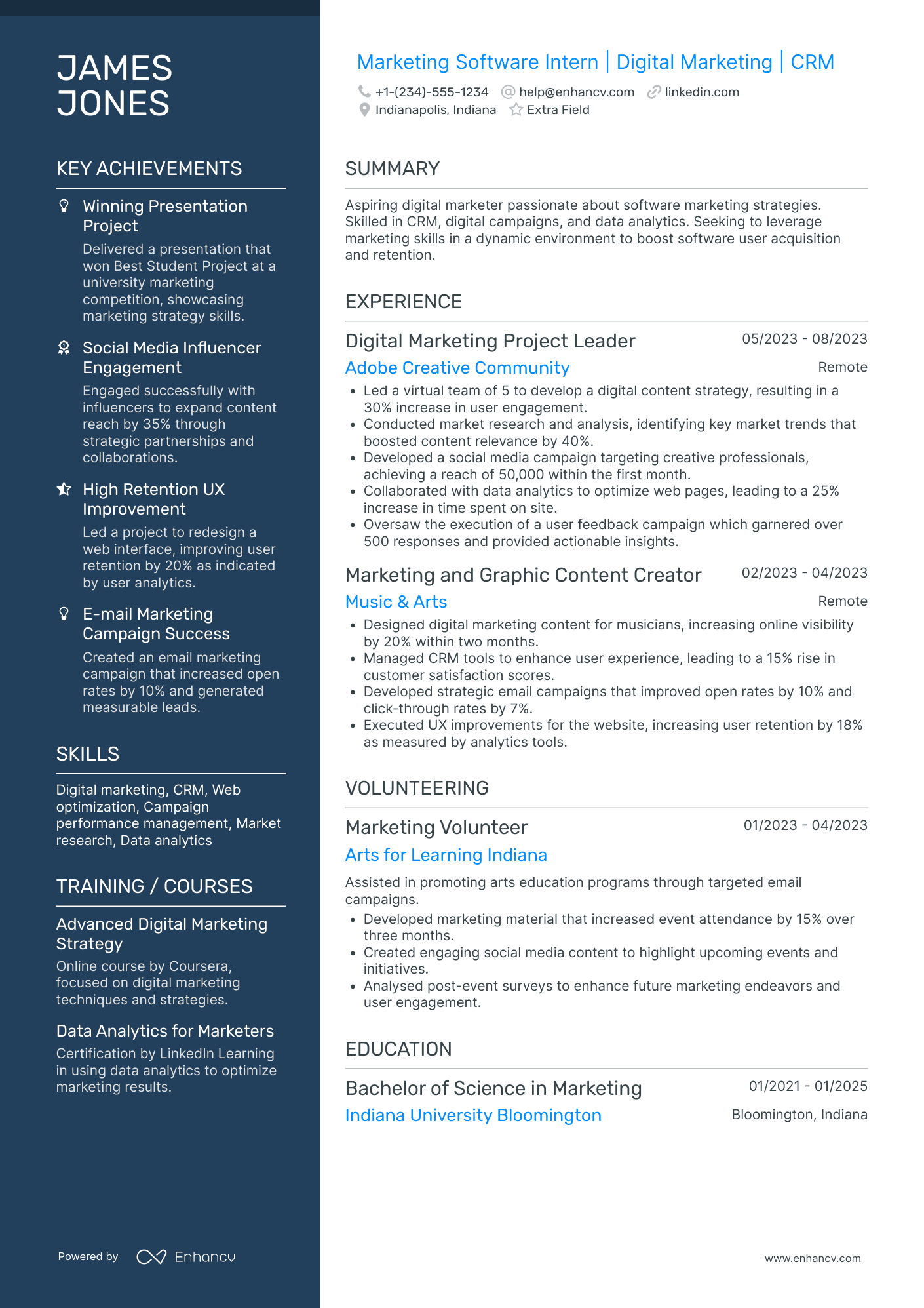 Podcaster Intern Resume Example