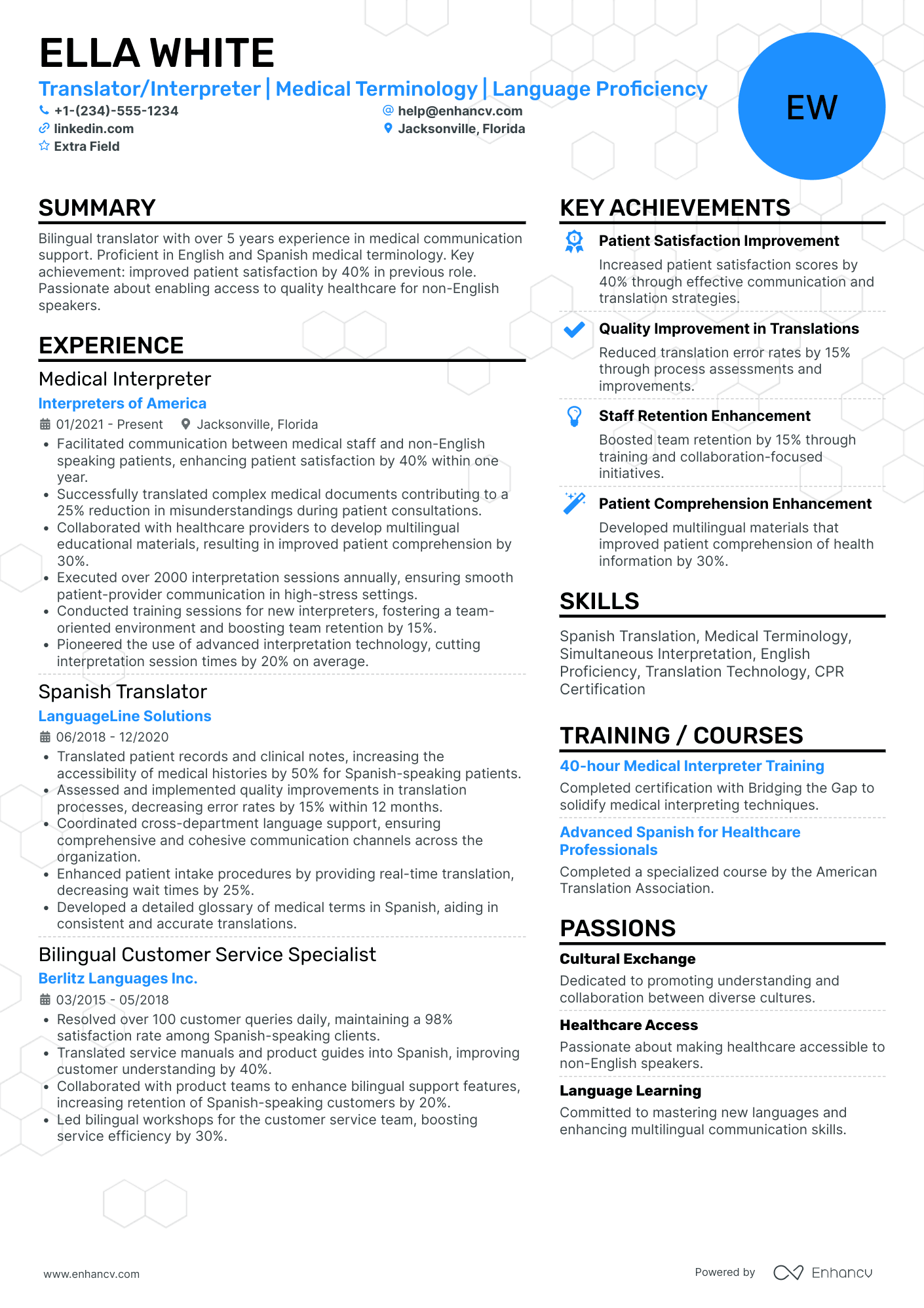 Mid Level Translator Resume Example