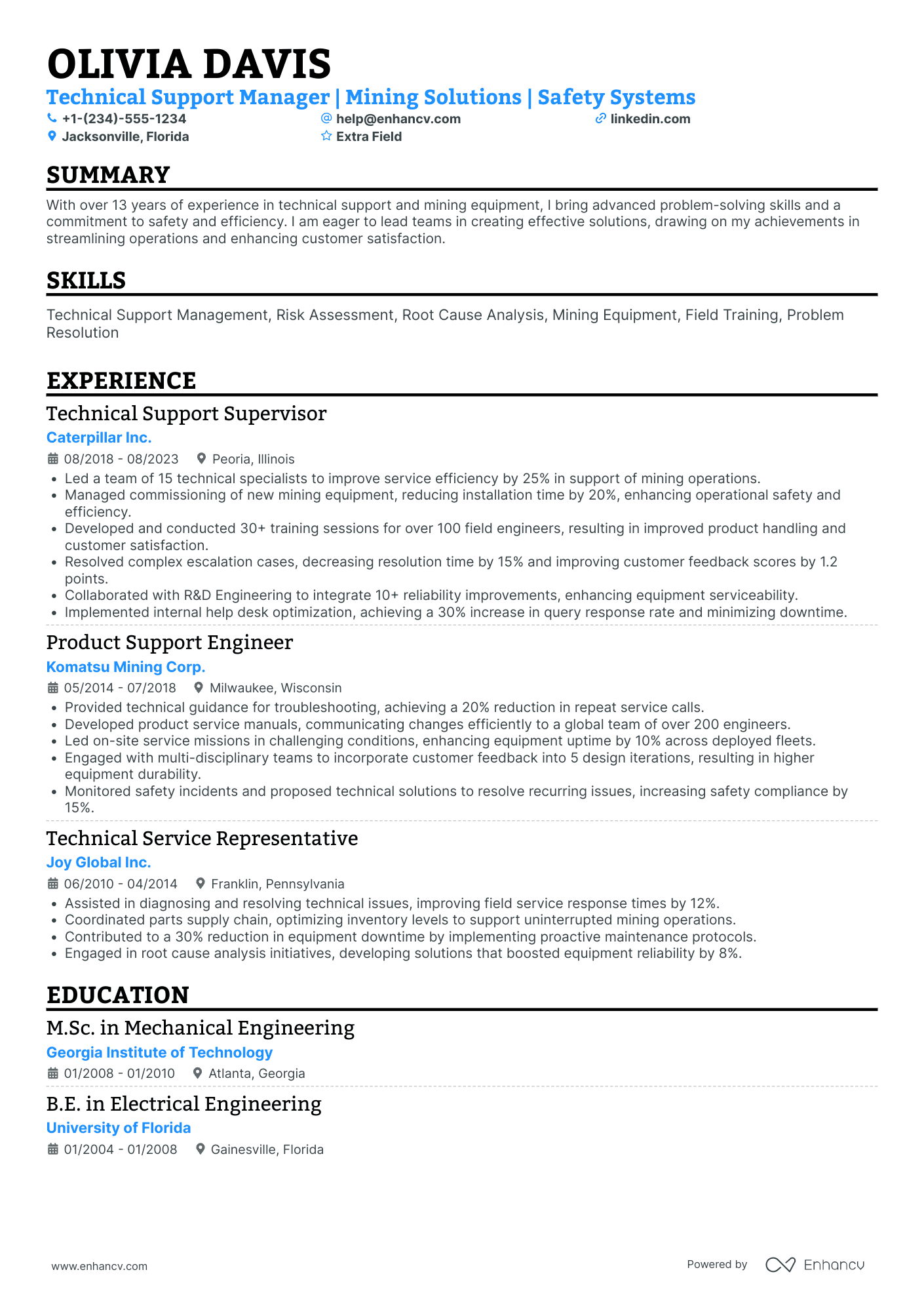 Tech Support Manager Resume Example