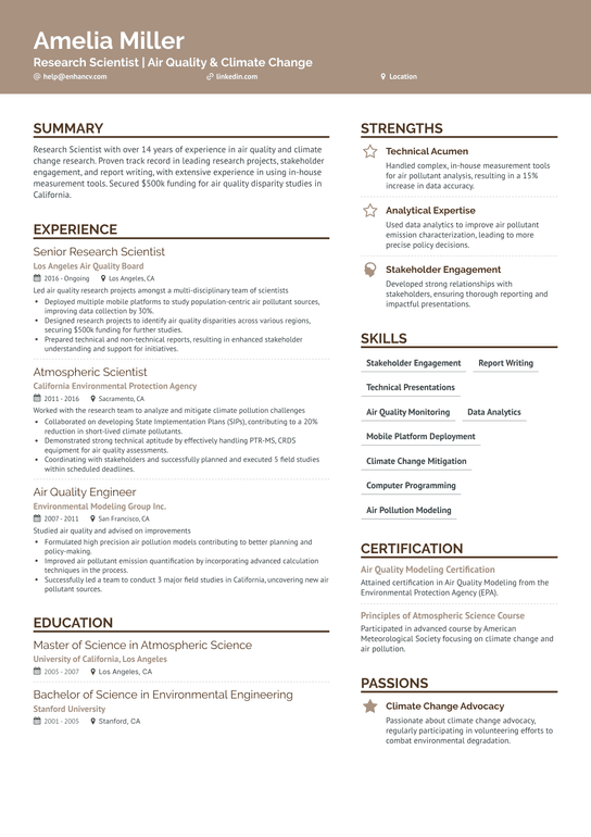 Research Scientist Resume Example