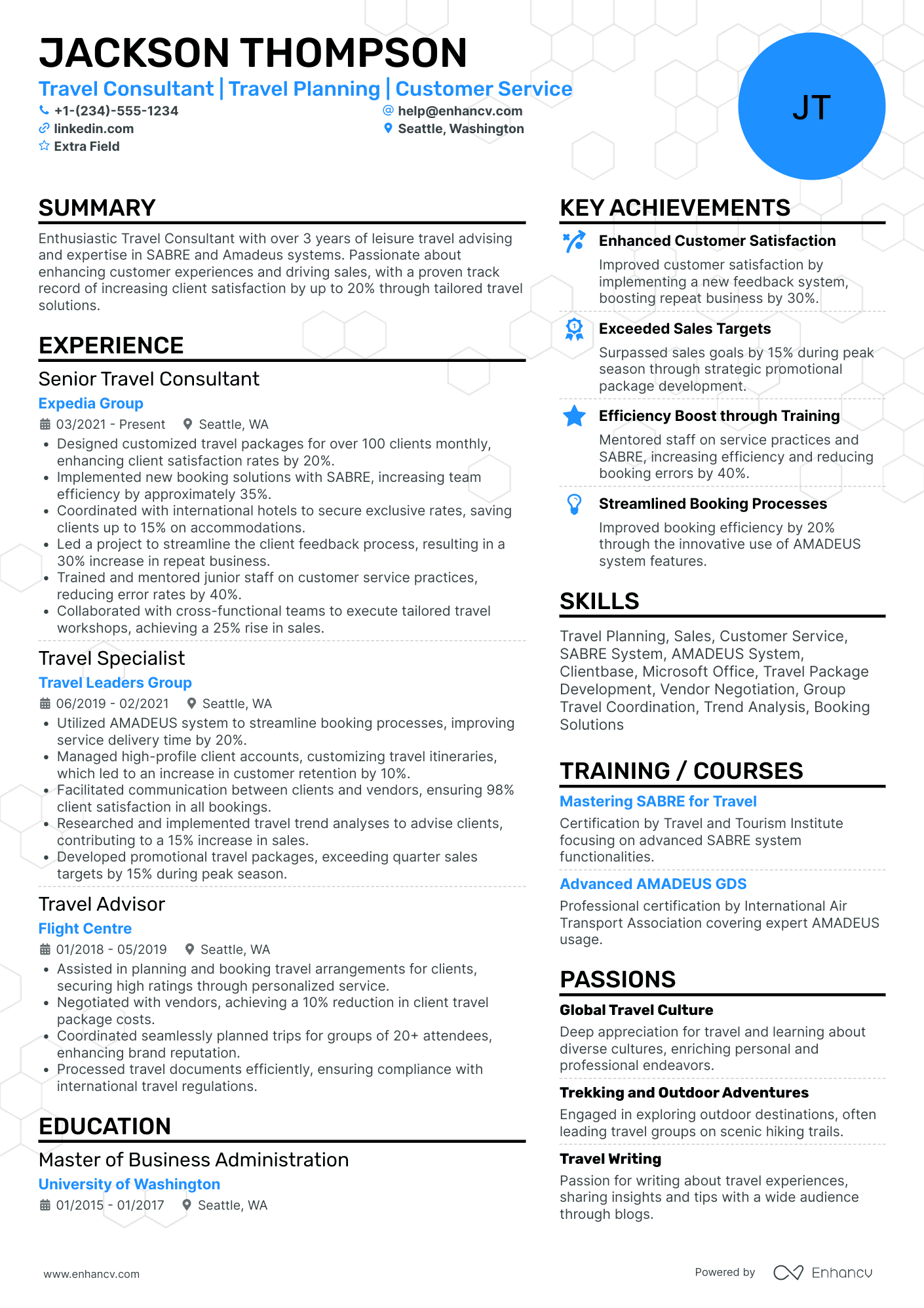 International Travel Consultant Resume Example