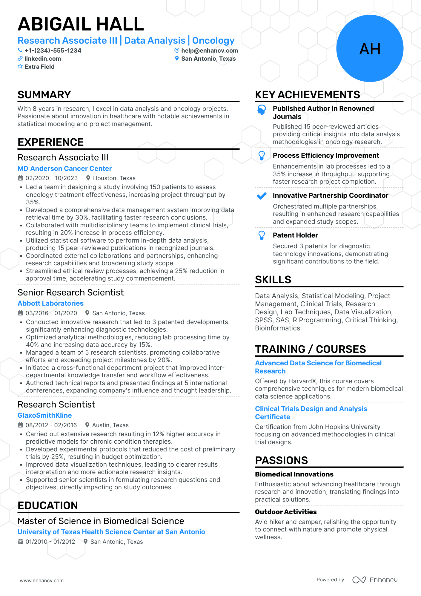 Research Associate III Resume Example