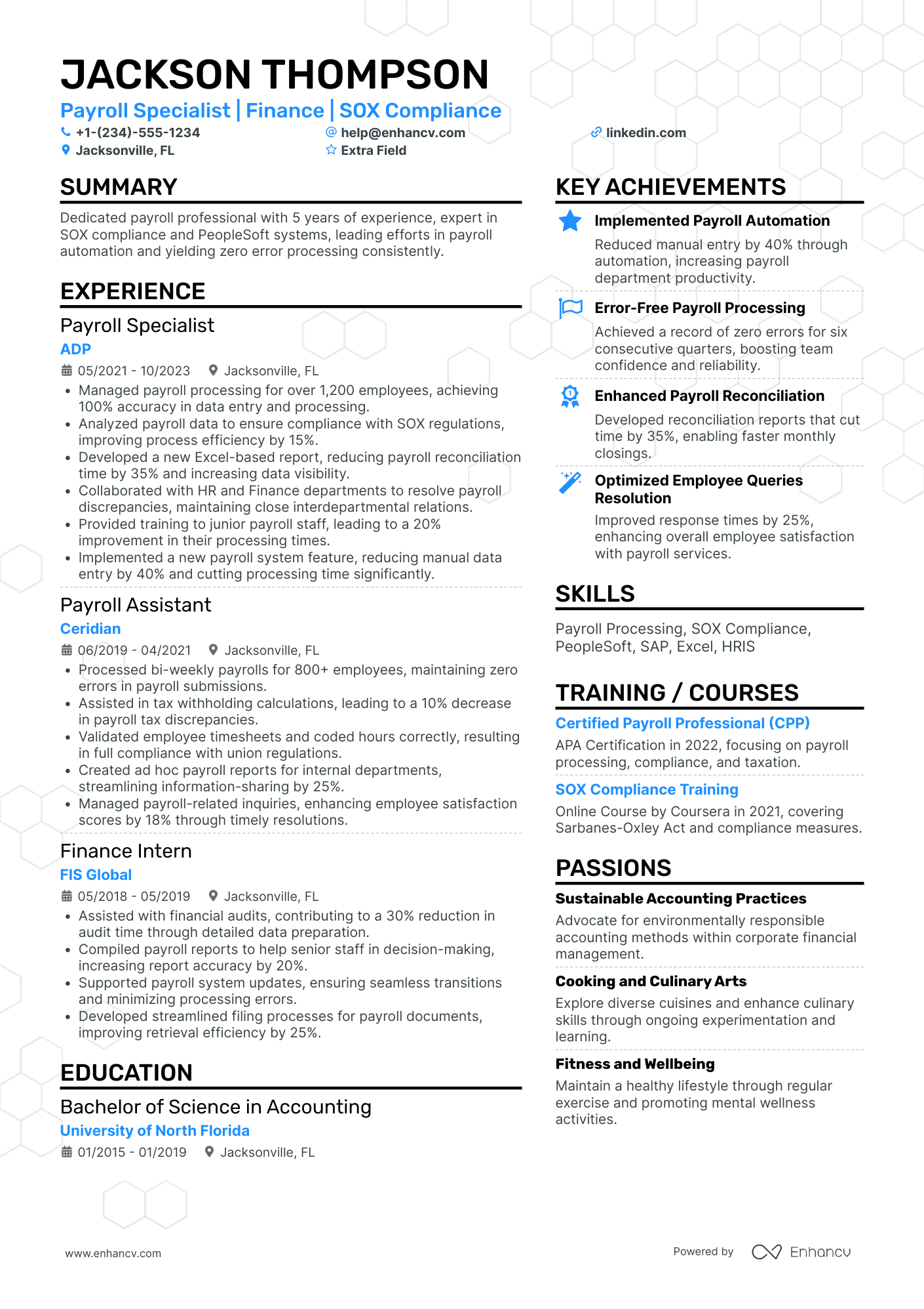 Junior Payroll Assistant Resume Example