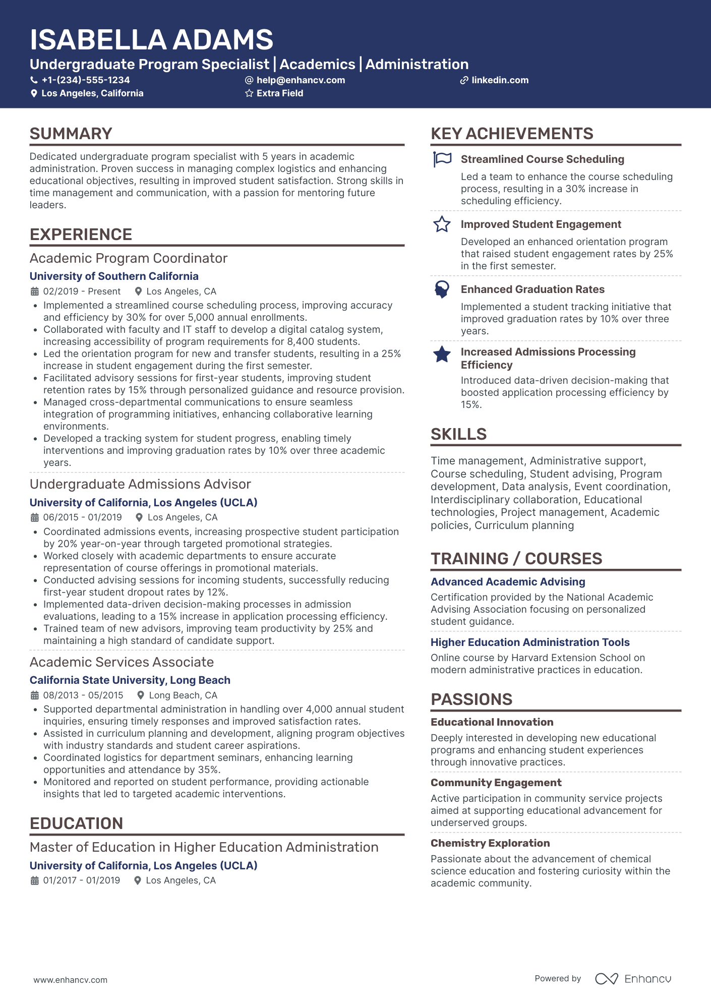 Undergraduate IT Support Specialist Resume Example