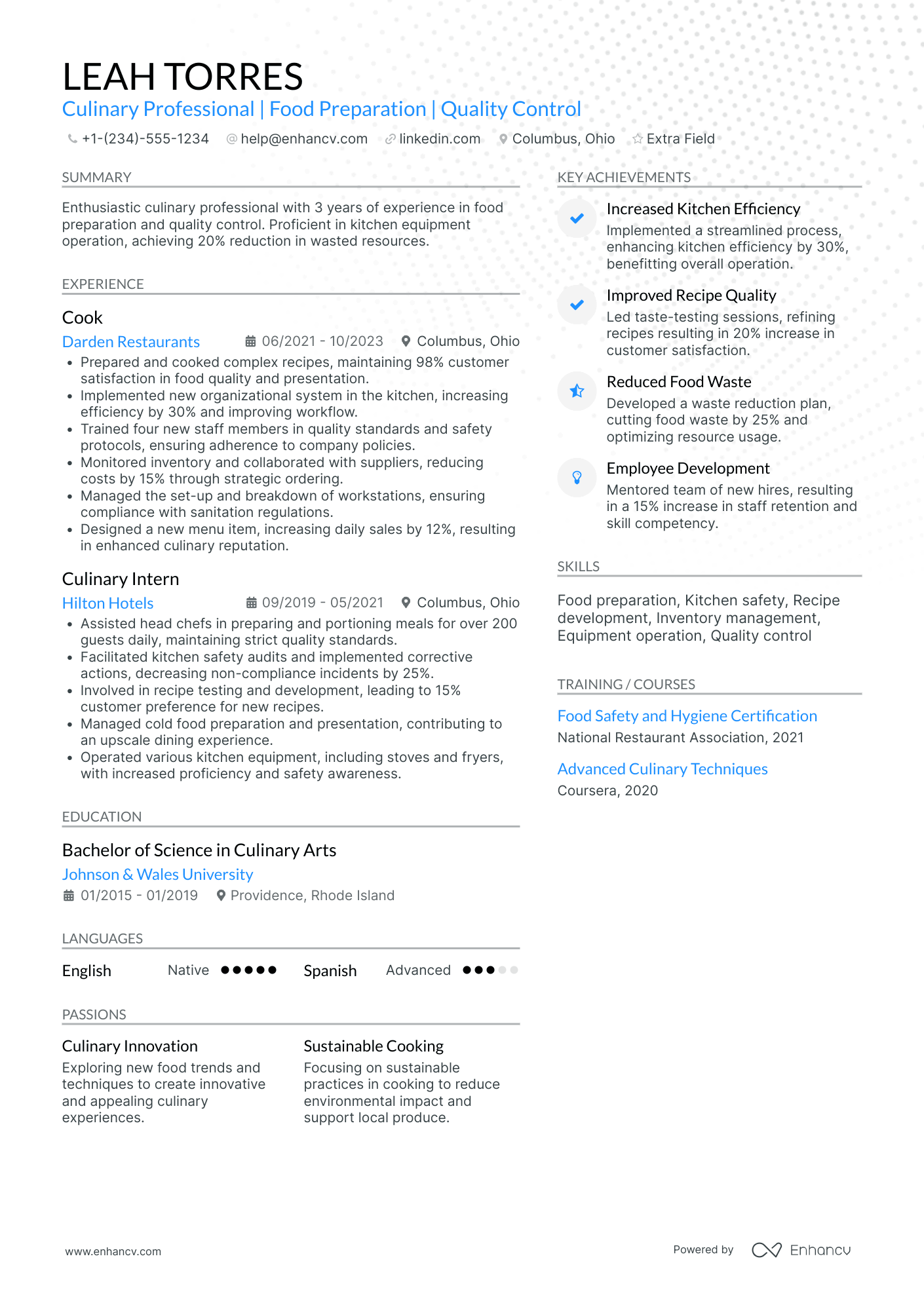 Junior Line Cook Resume Example