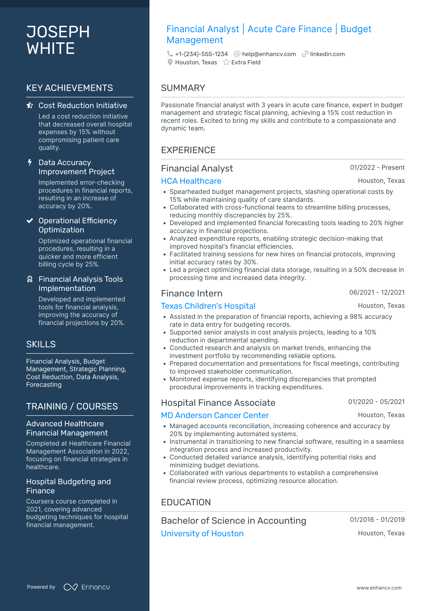 Financial Accounting Assistant Resume Example