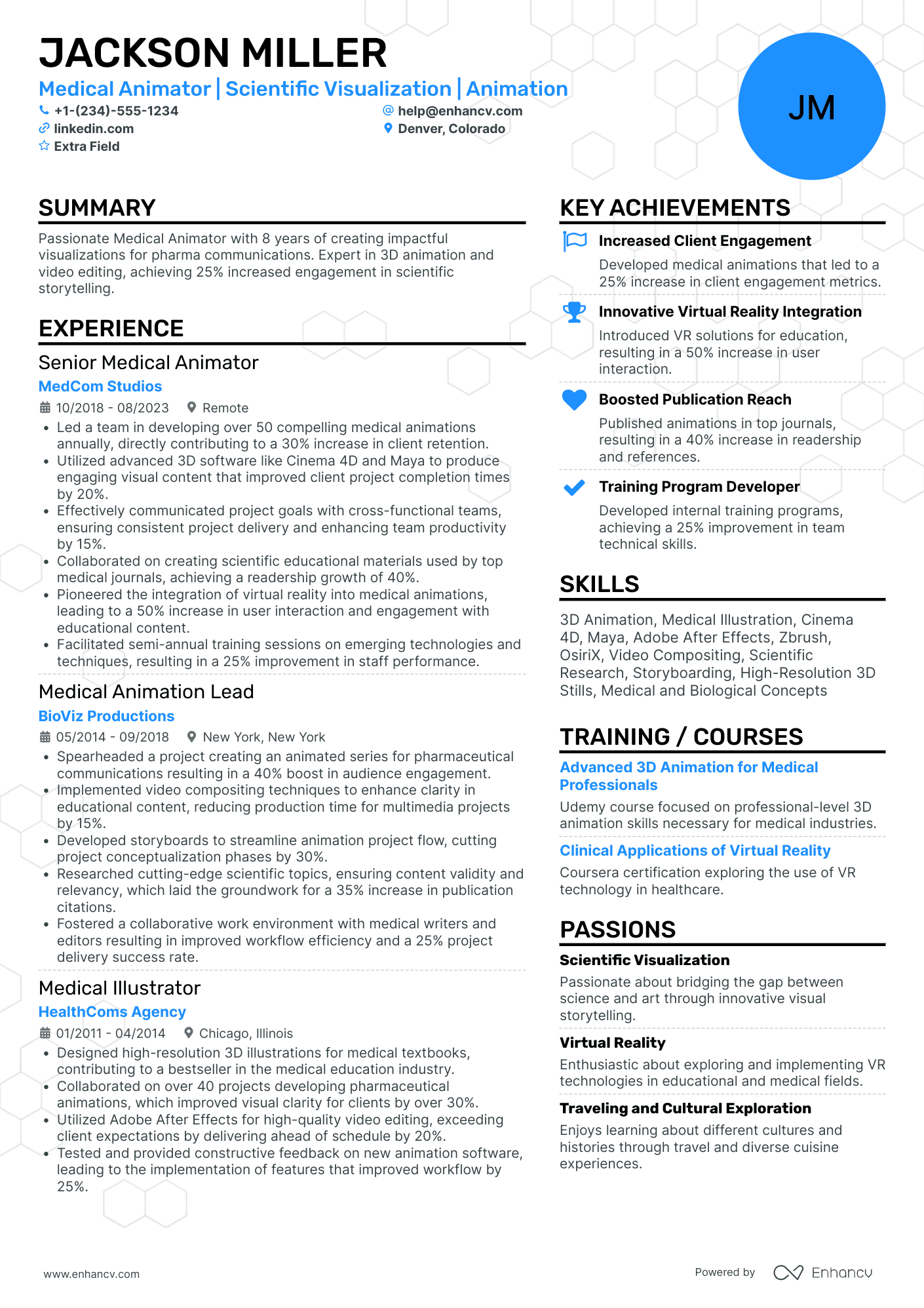 Freelance Animation Artist Resume Example