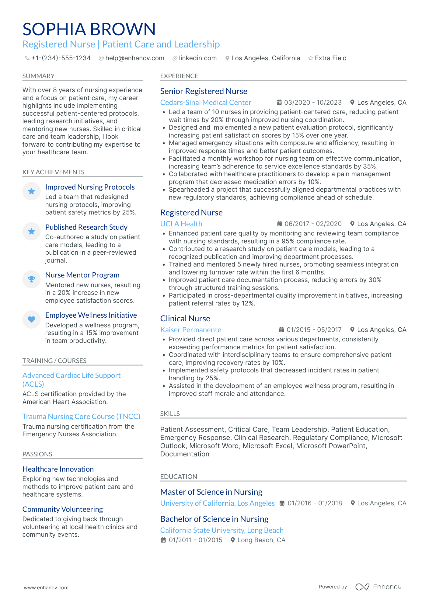 Nurse Educator Manager Resume Example