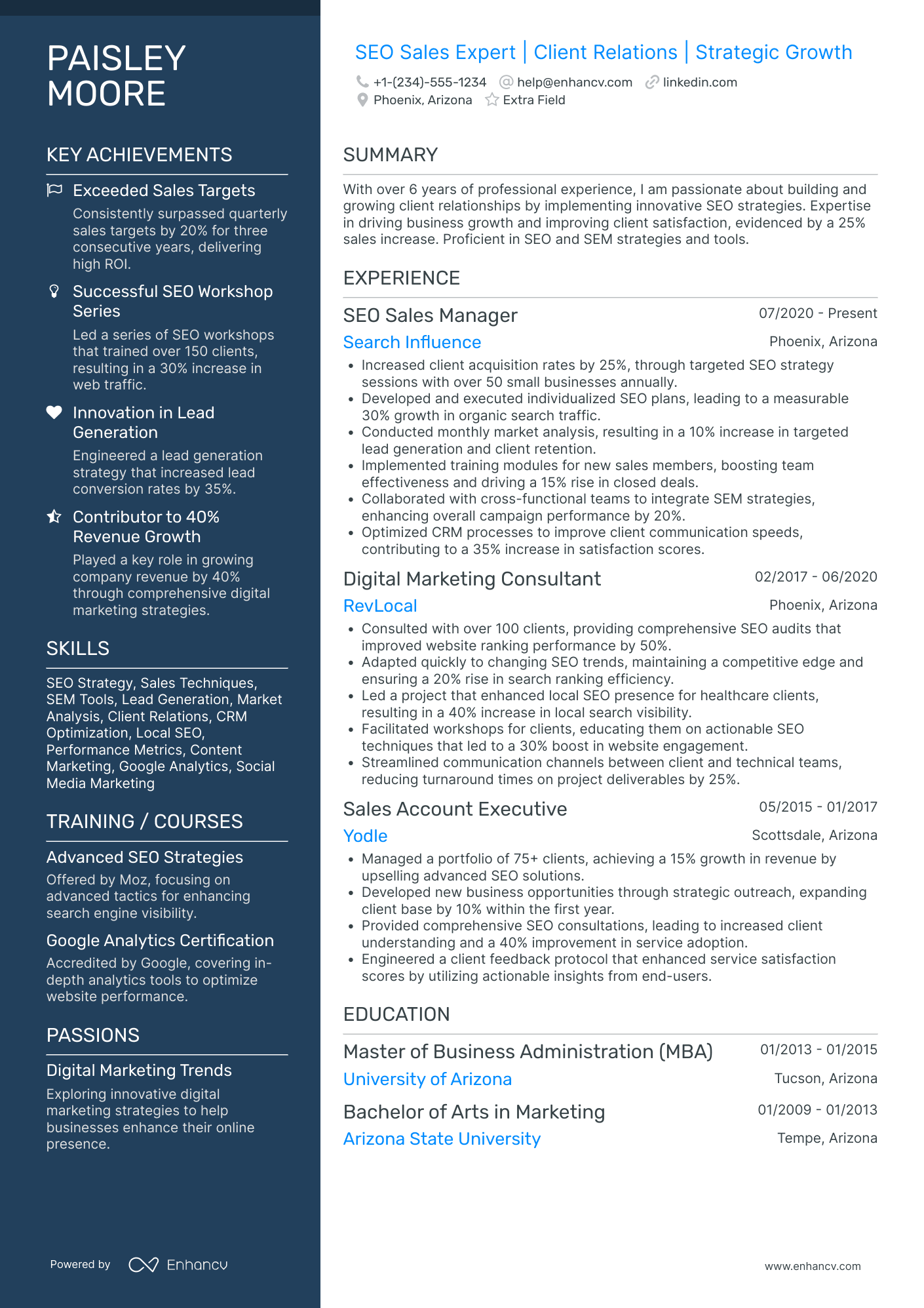 Healthcare Sales Representative Resume Example