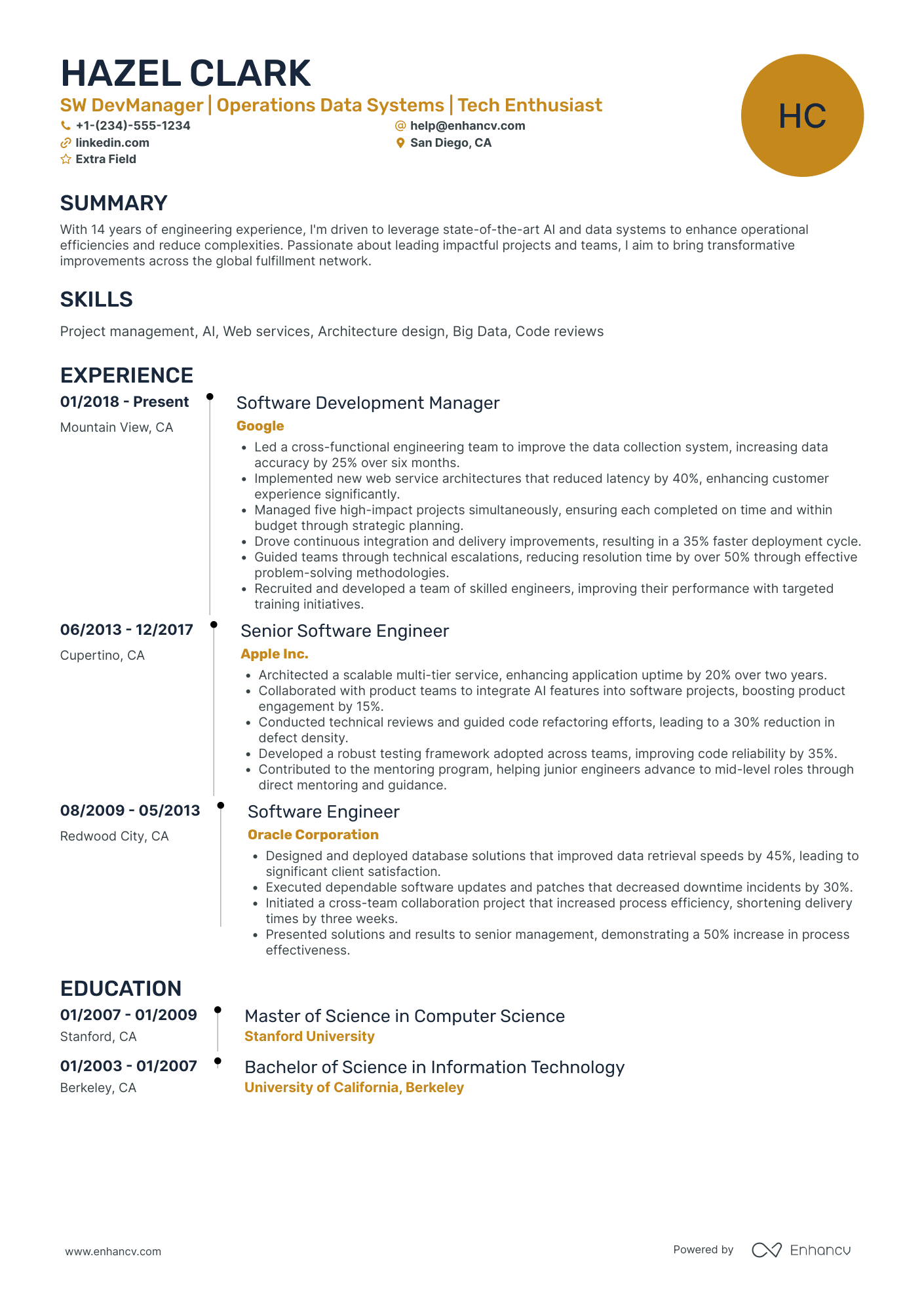 Data Infrastructure Engineer Resume Example