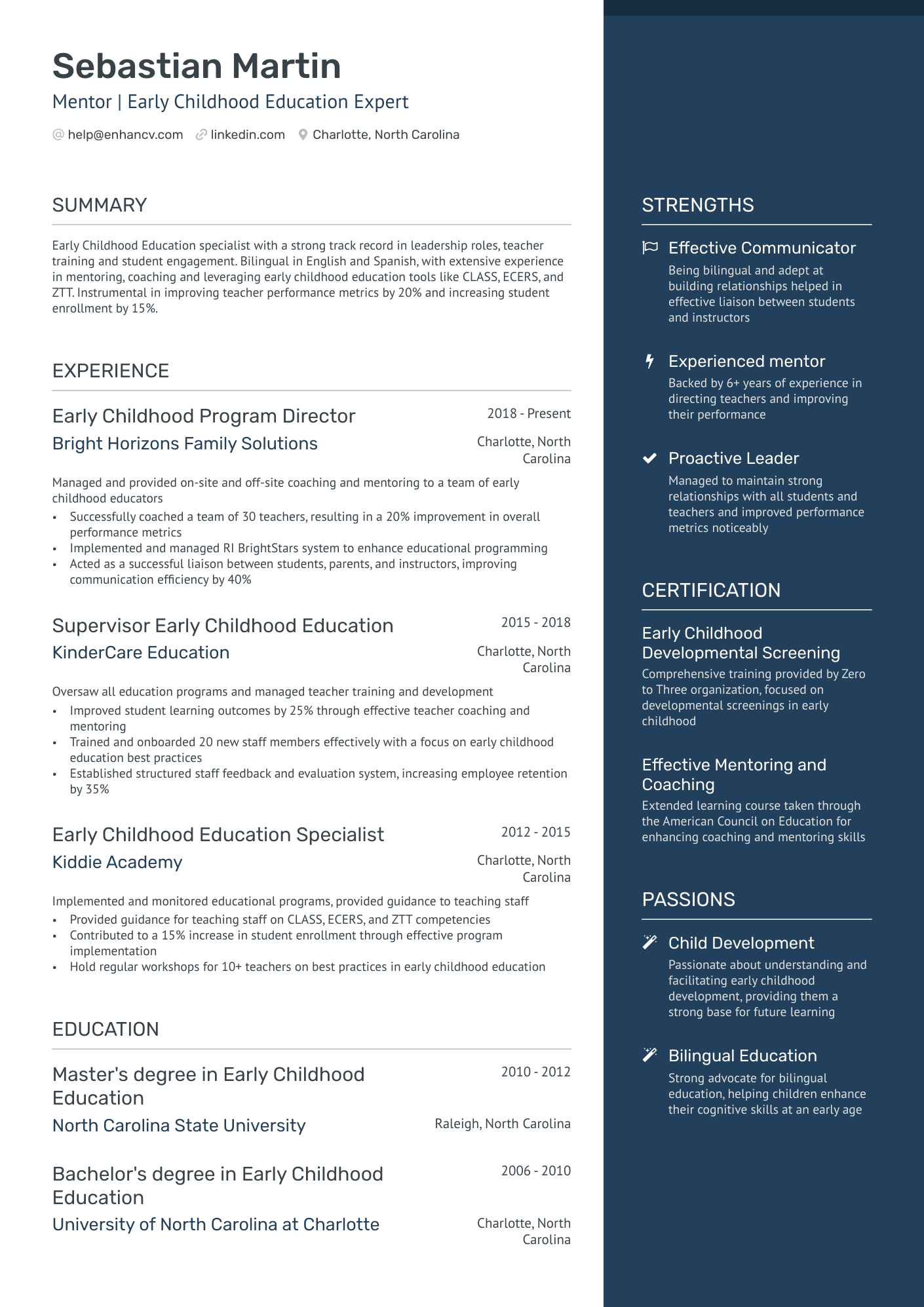 Student Mentor Resume Example