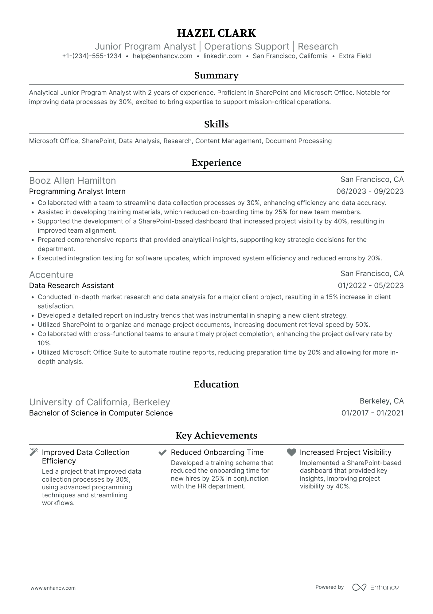 Junior Social Engineering Analyst Resume Example