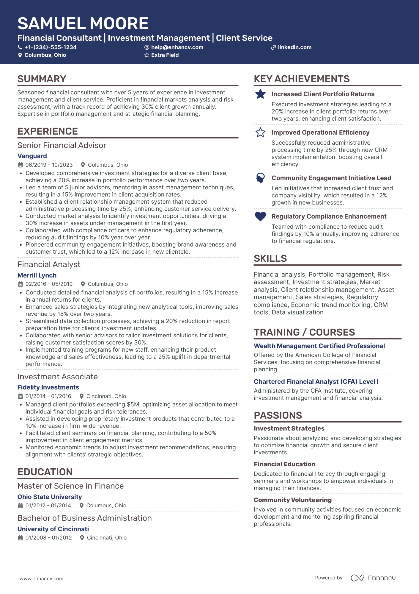 Personal Banking Trainee Resume Example