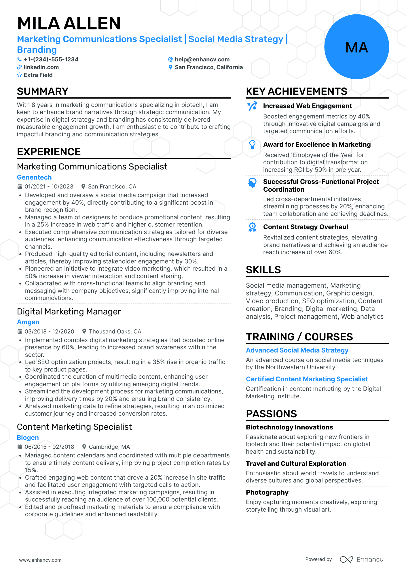 Marketing Communications Specialist Resume Example