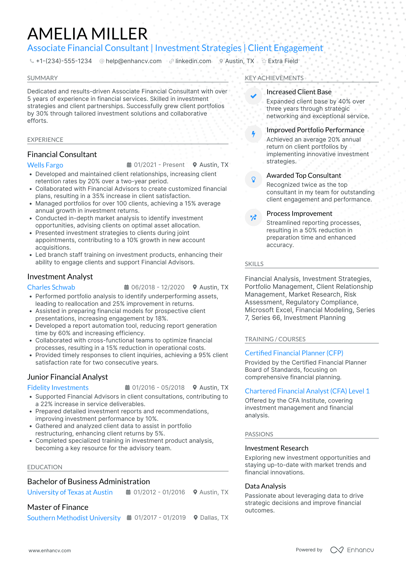 Accenture Financial Services Consultant Resume Example