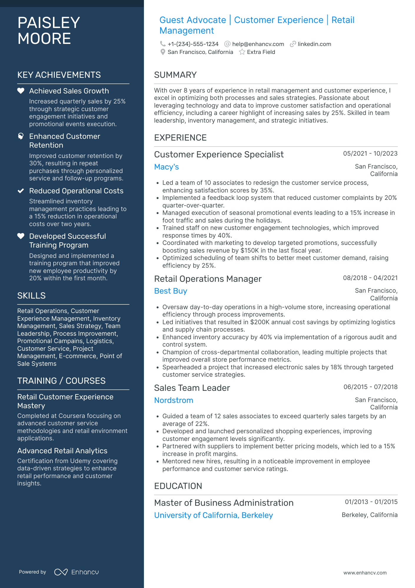 Target Guest Advocate Resume Example