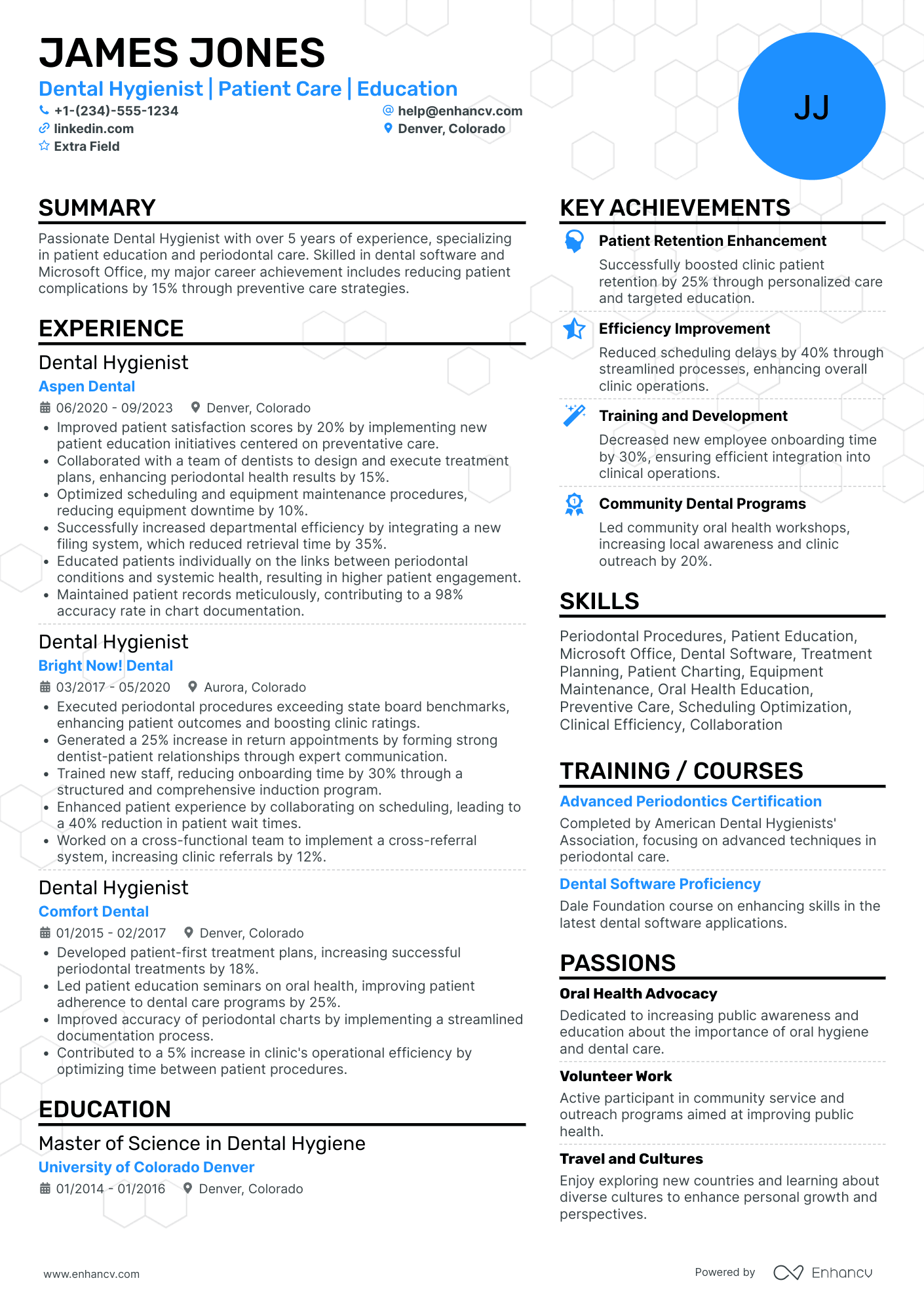 Periodontal Dental Hygienist Resume Example