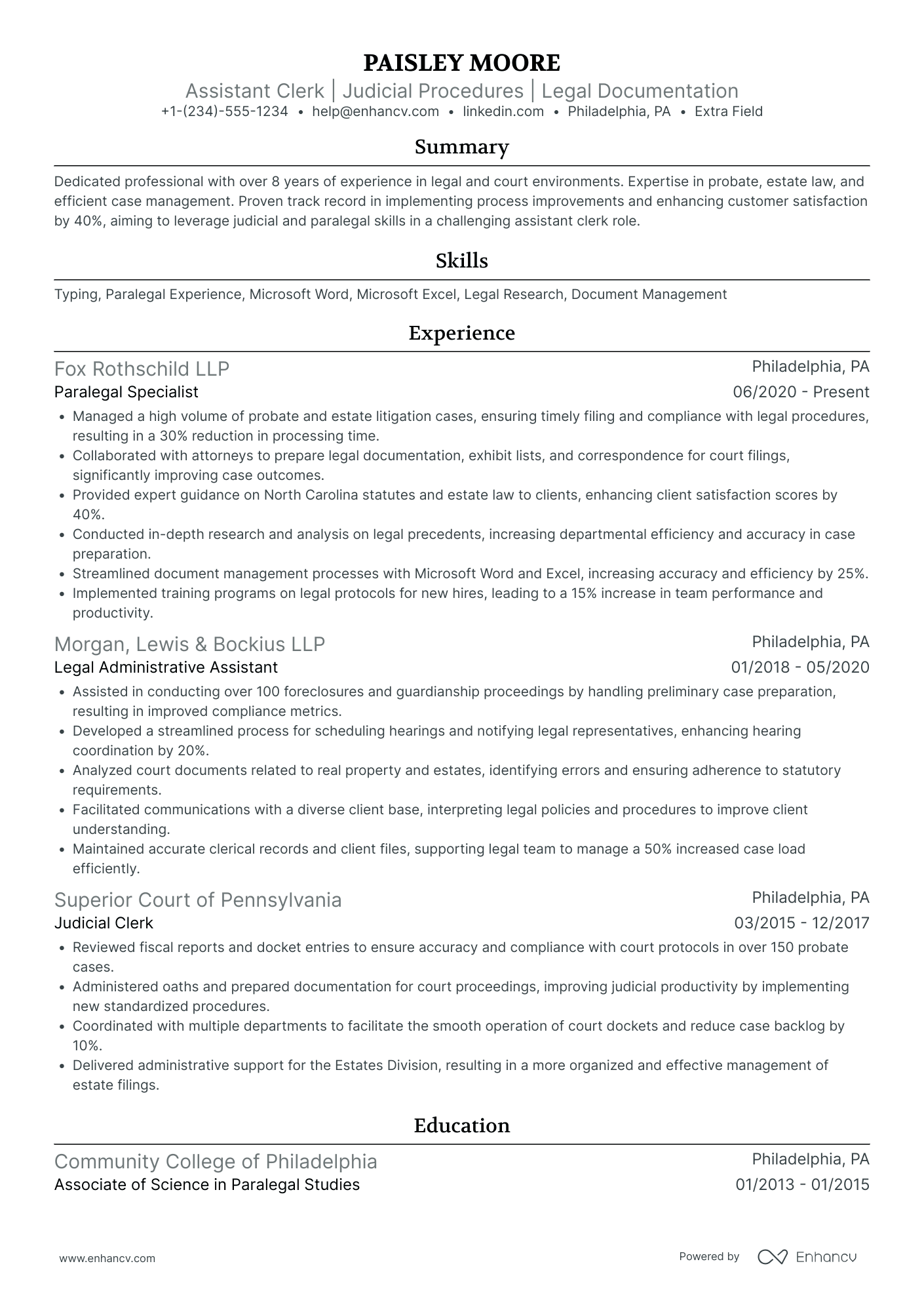 Office Assistant Clerk Resume Example