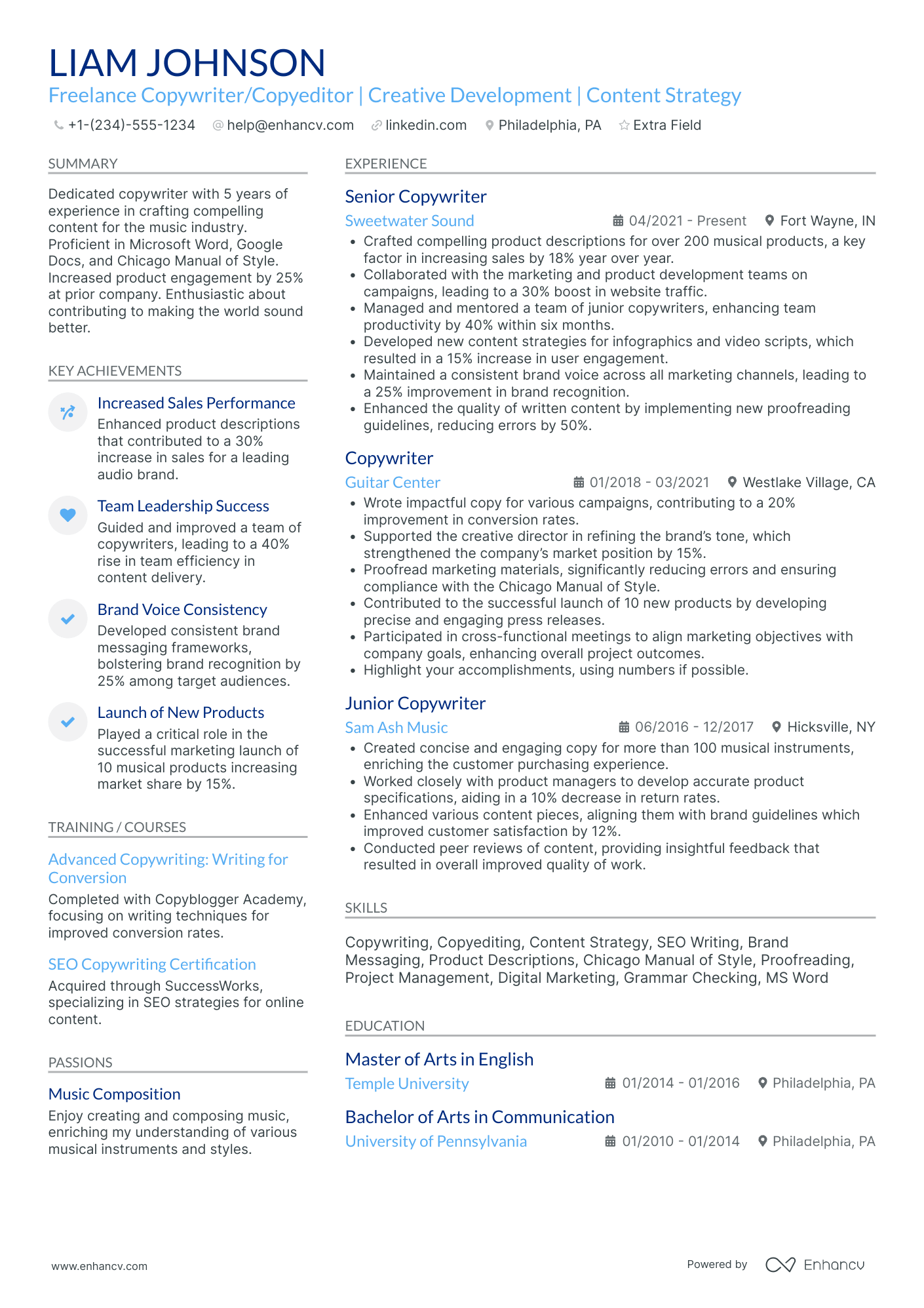 Freelance Contractor Resume Example