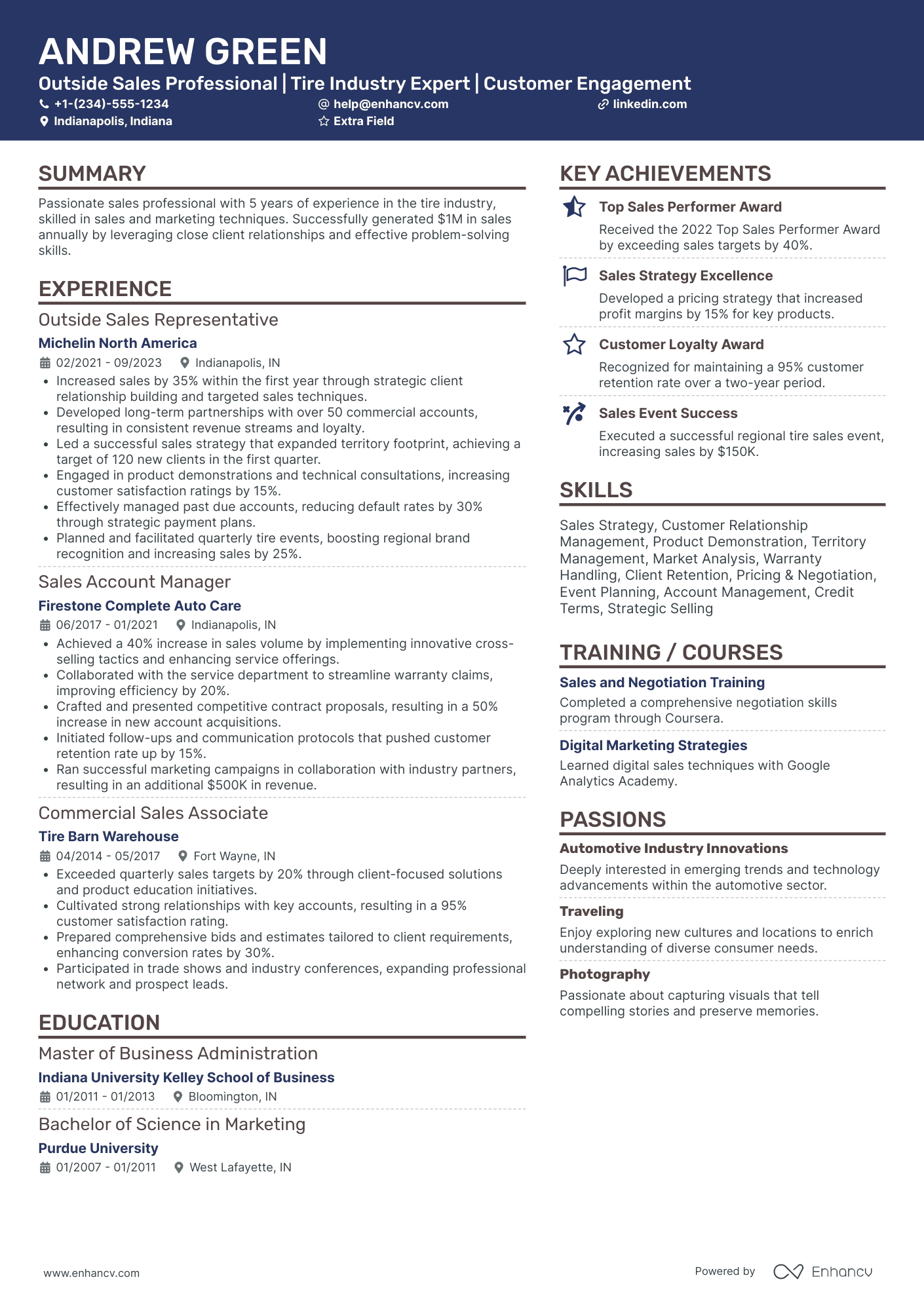 Commercial Car Salesman Resume Example