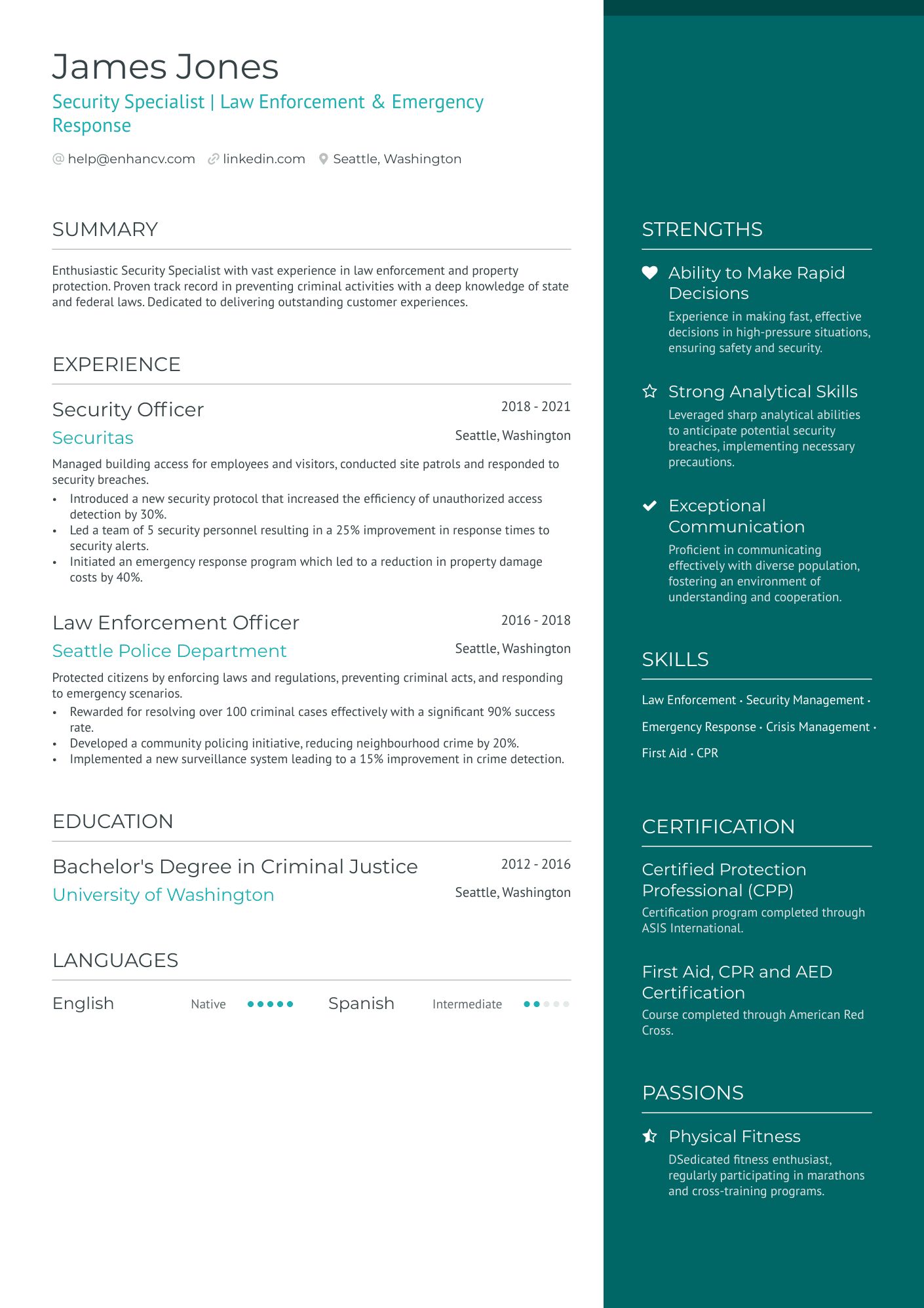 Security Field Officer Resume Example