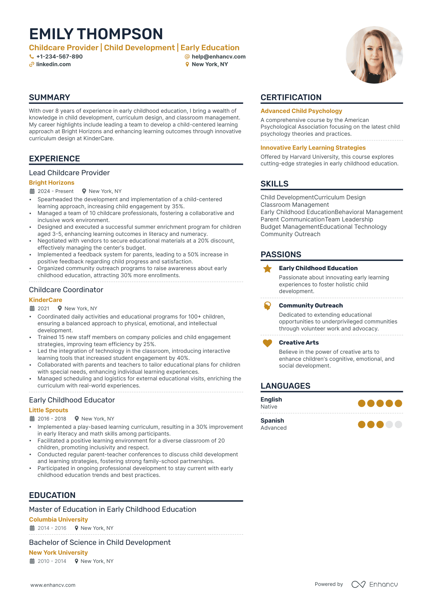 Babysitter Resume Example