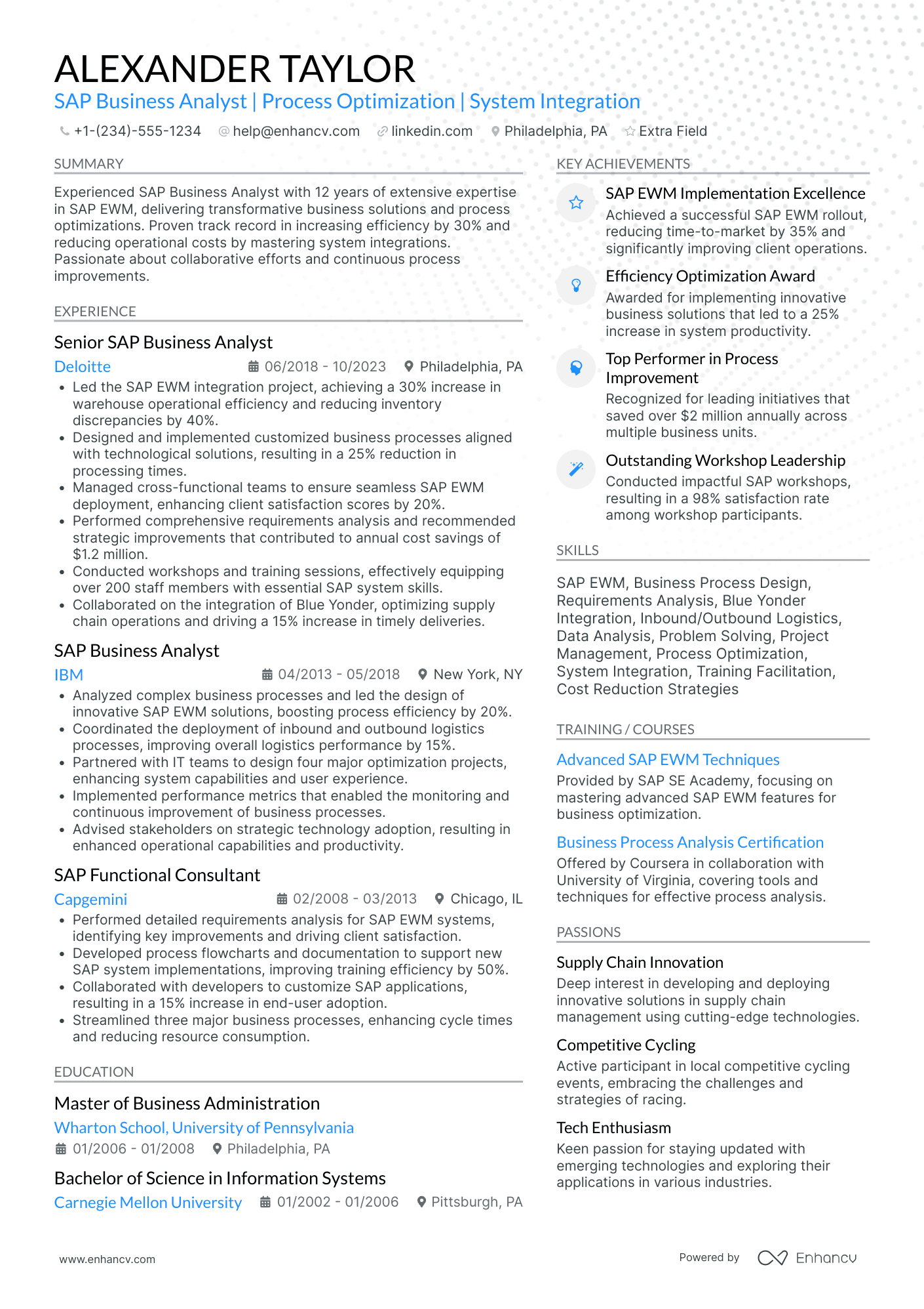 Accenture Business Intelligence Analyst Resume Example