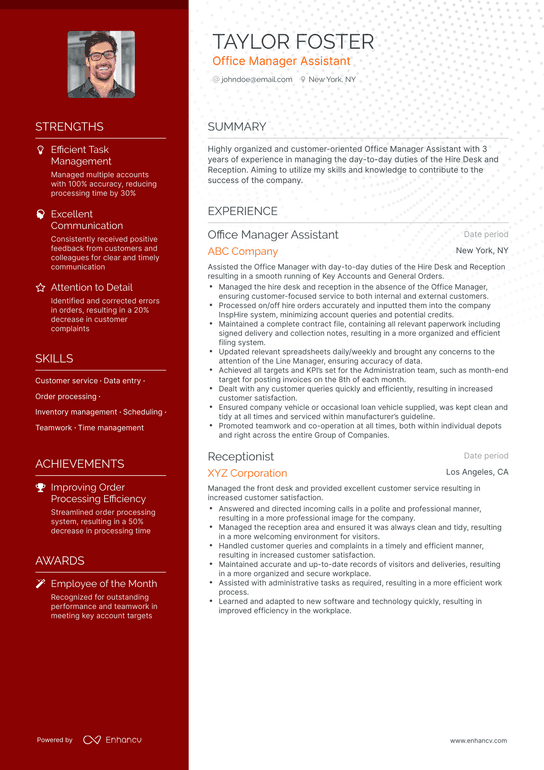Office Manager Assistant Resume Example