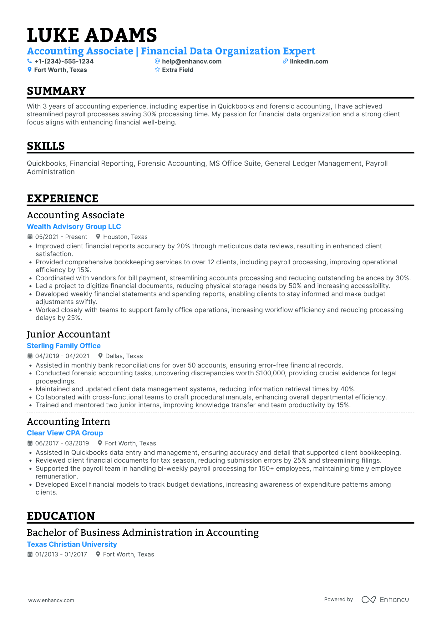 Forensic Accounting Assistant Resume Example