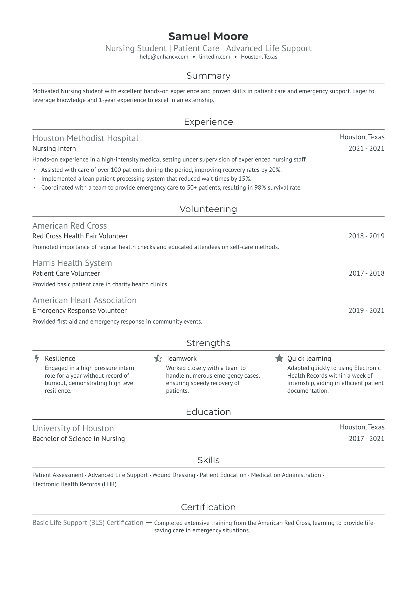 7 Nursing Student Resume Examples & Guide for 2024
