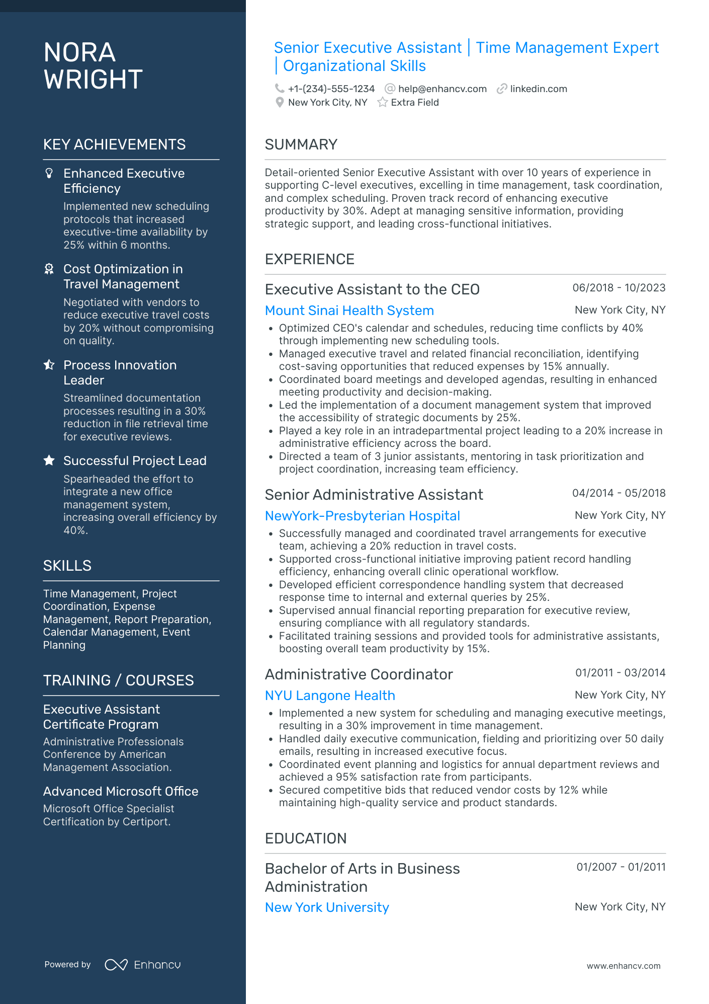 Administrative Office Assistant Resume Example