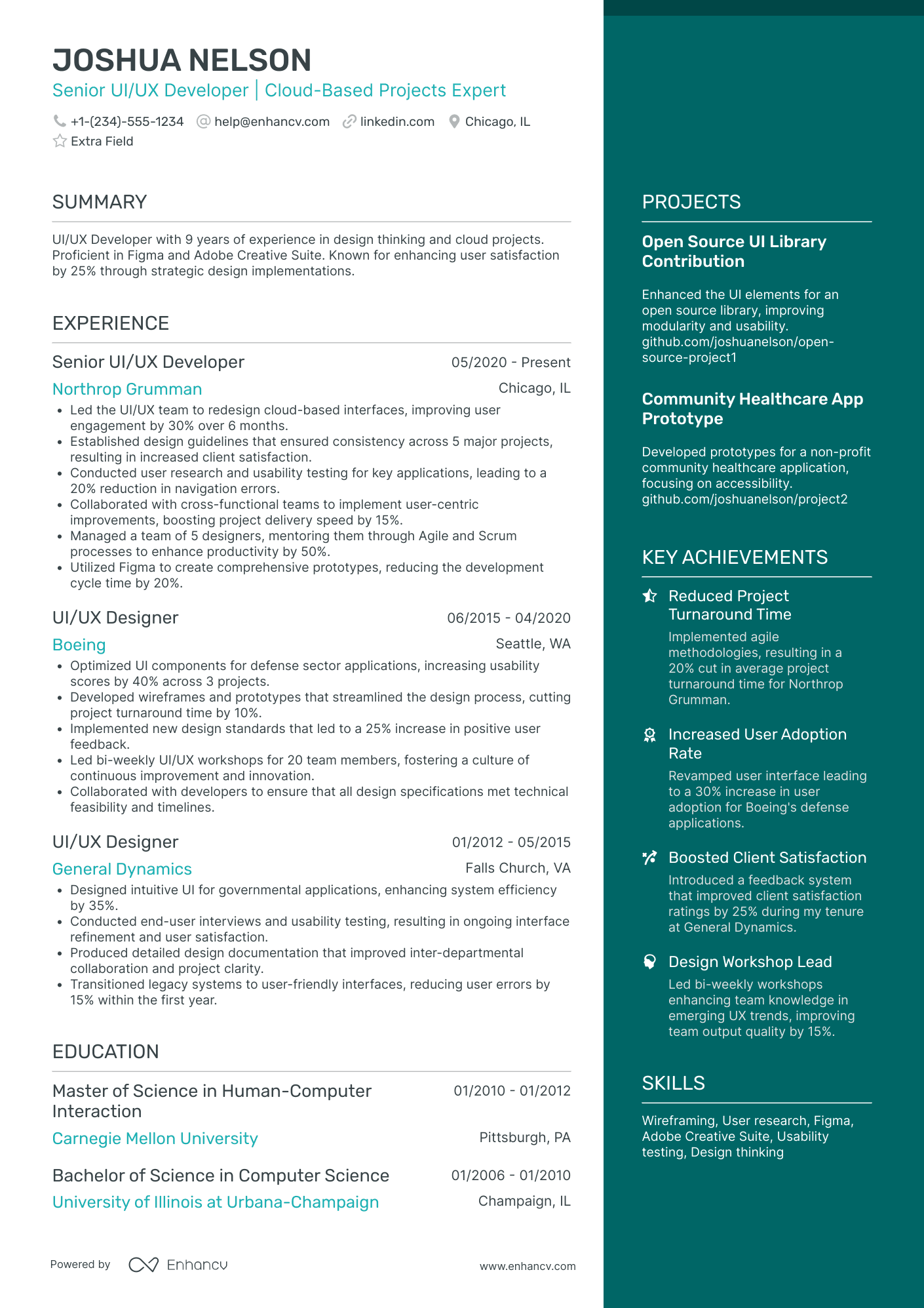 Blockchain UI/UX Developer Resume Example