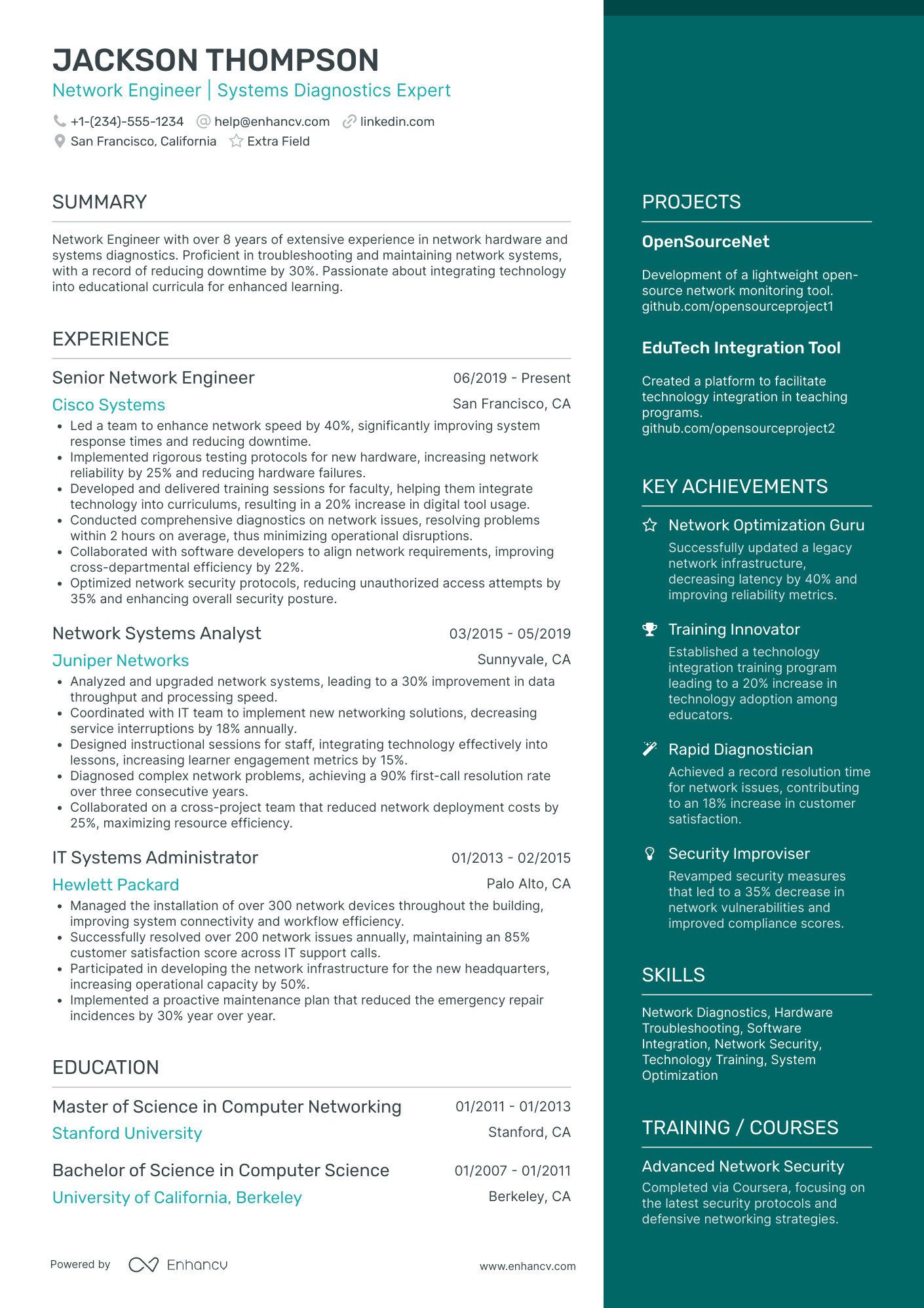 Certified Computer Technician Resume Example