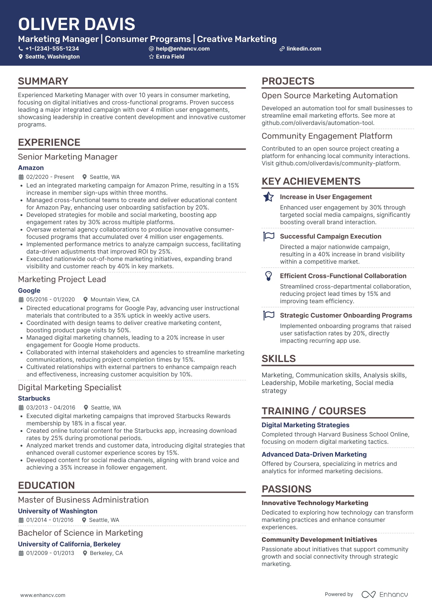 Apple Marketing Manager Resume Example