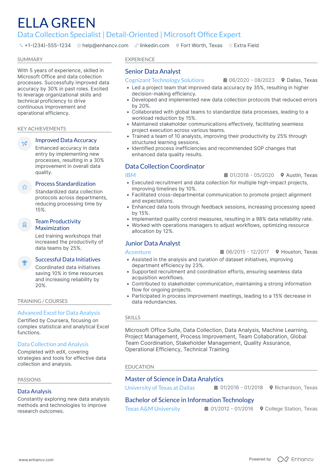 Debt Collector Resume Example