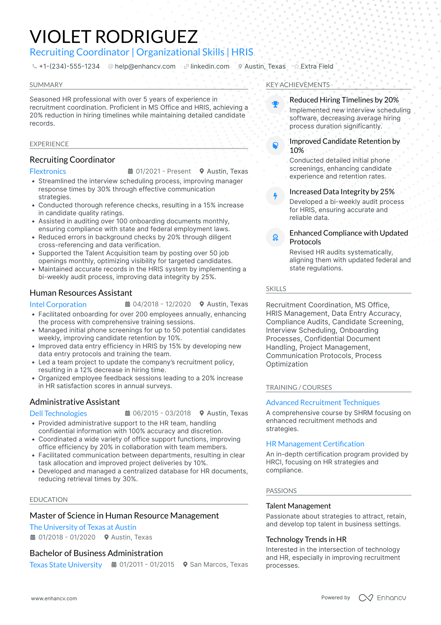 Contract Recruiting Coordinator Resume Example