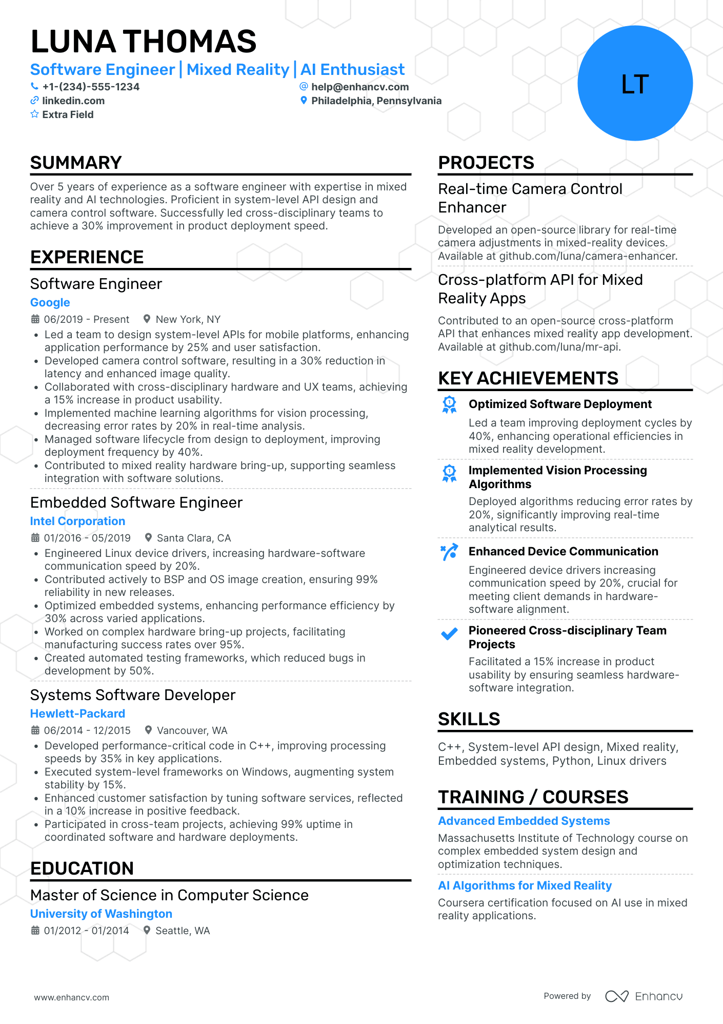 Microsoft Software Development Engineer Resume Example