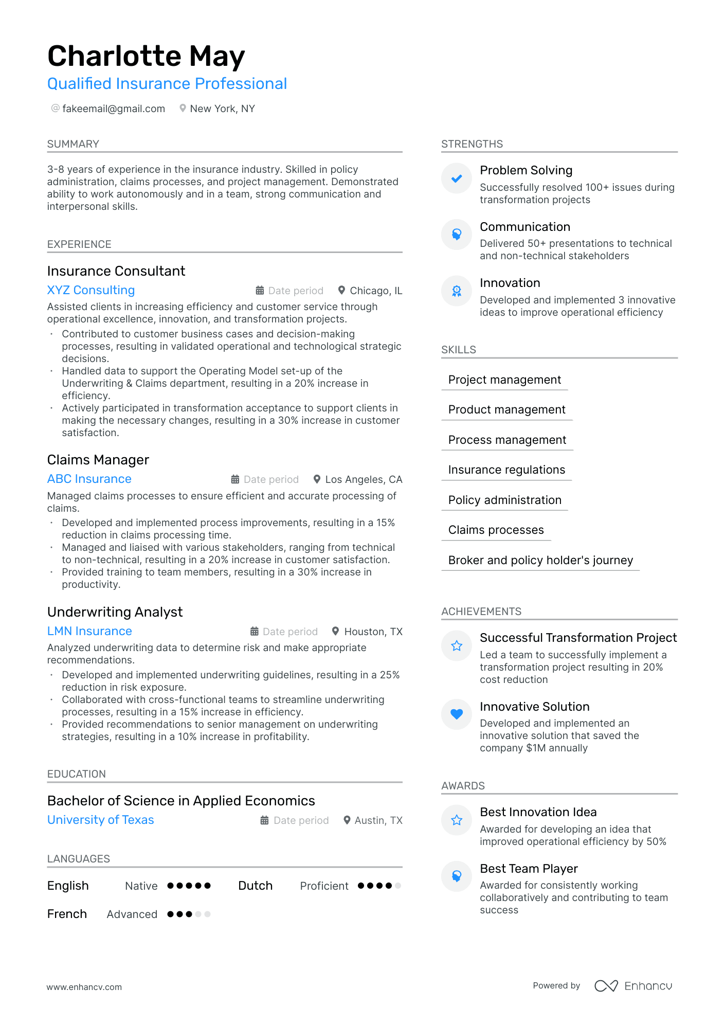 Background Actor Resume Example