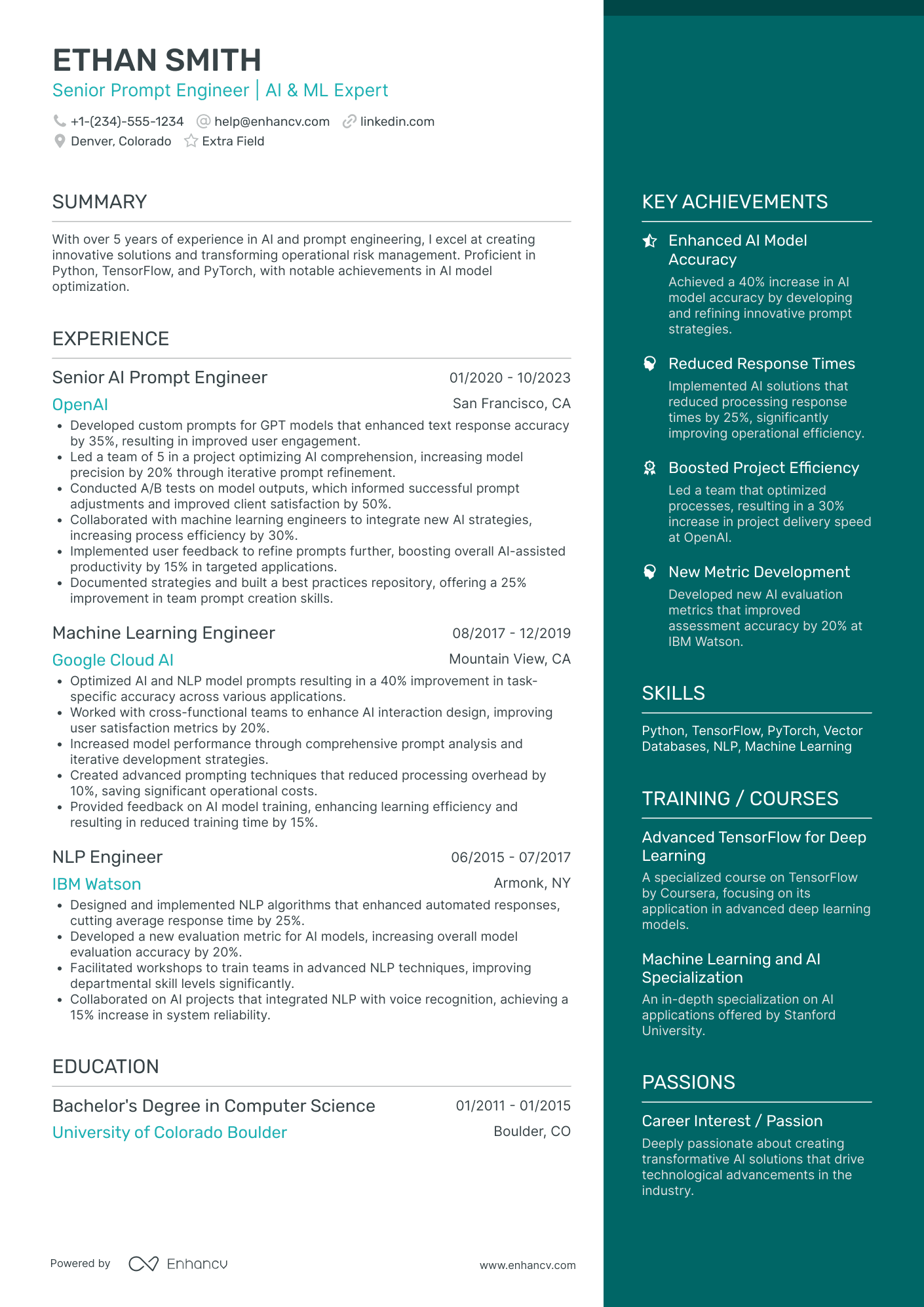 Assistant Prompt Engineer Resume Example