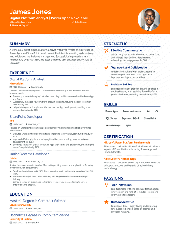 SQL Developer/Analyst with Sharepoint Resume Example