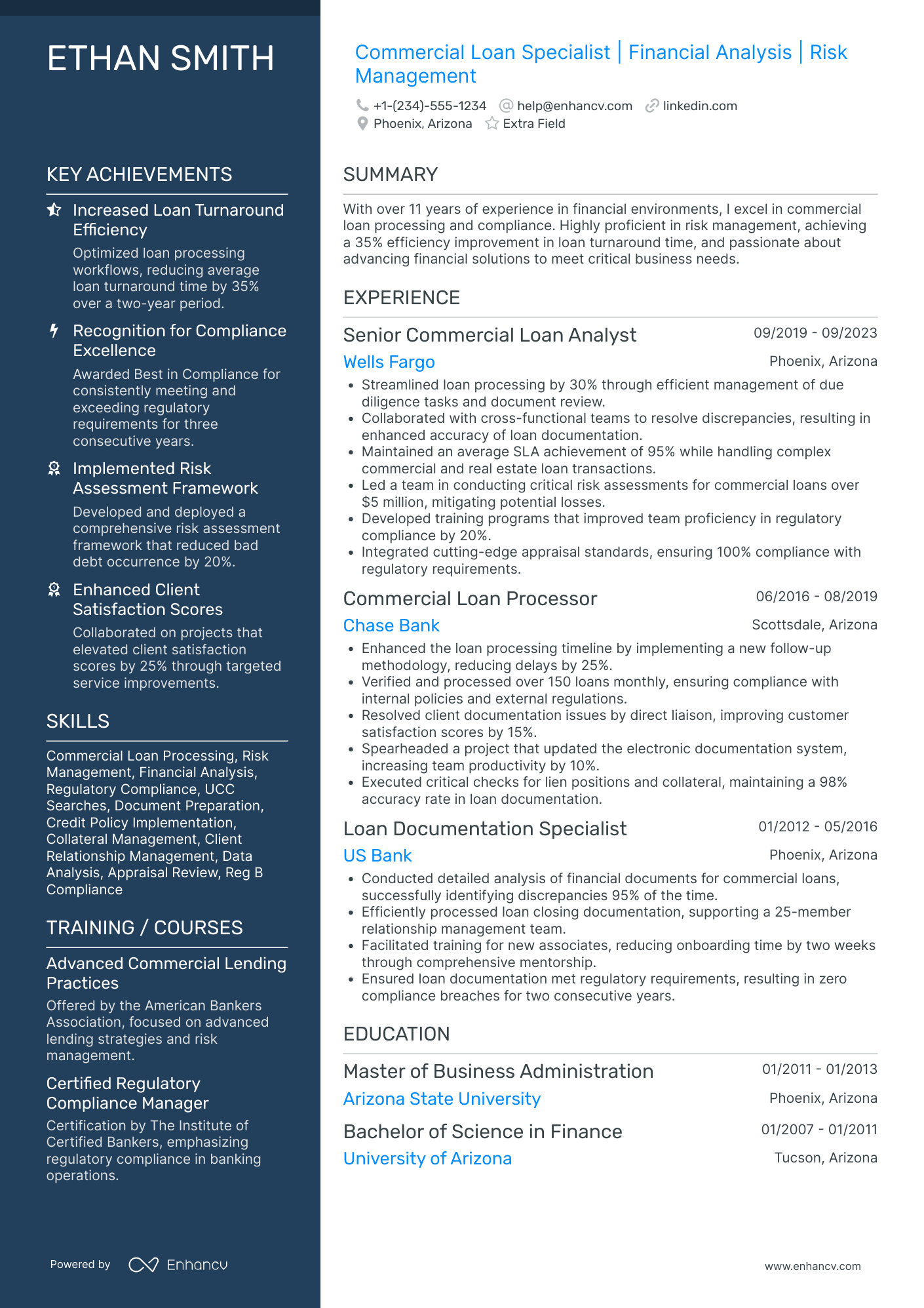 Loan Processing Specialist Resume Example