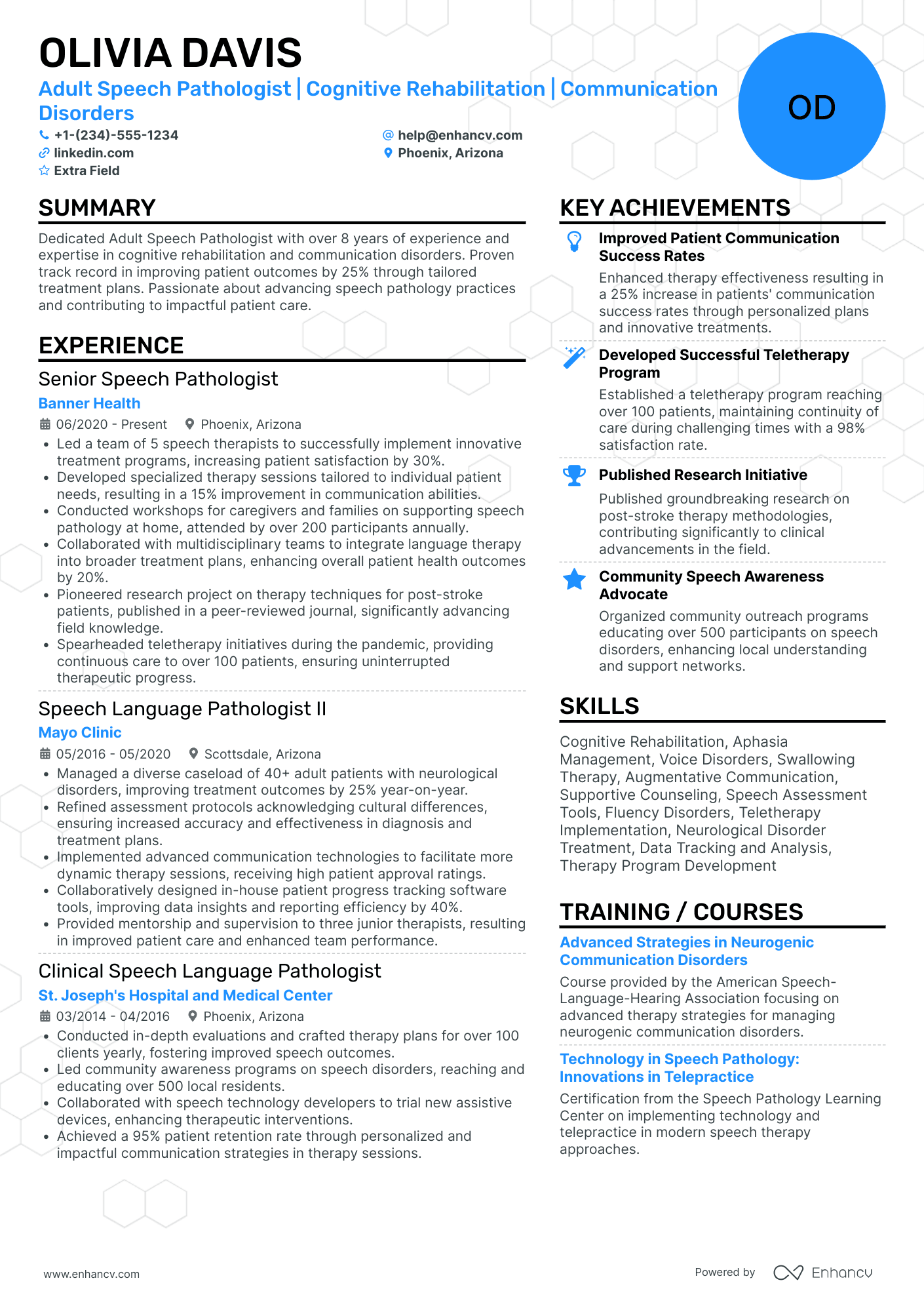 Adult Speech Pathologist Resume Example